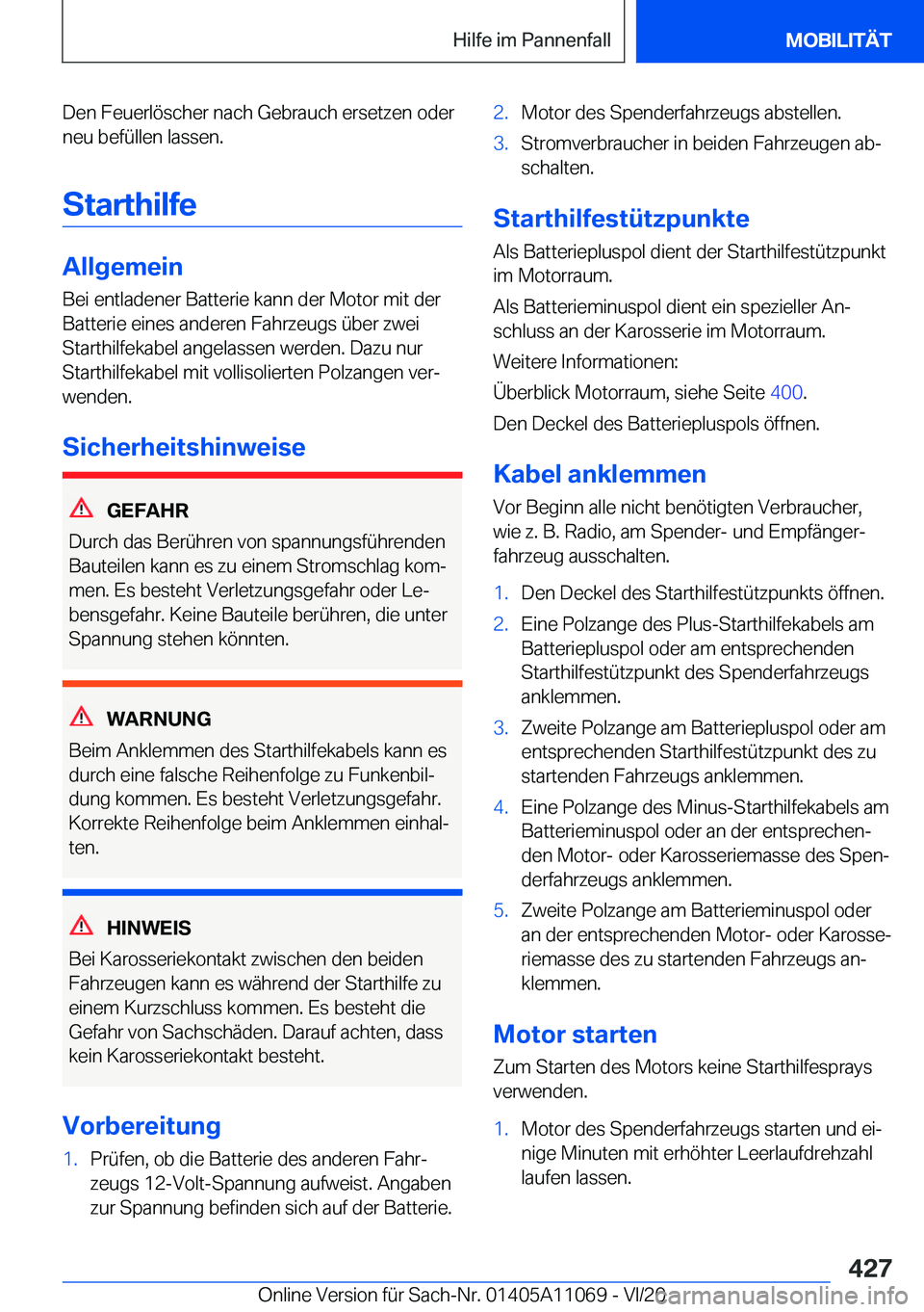 BMW 7 SERIES 2021  Betriebsanleitungen (in German) �D�e�n��F�e�u�e�r�l�