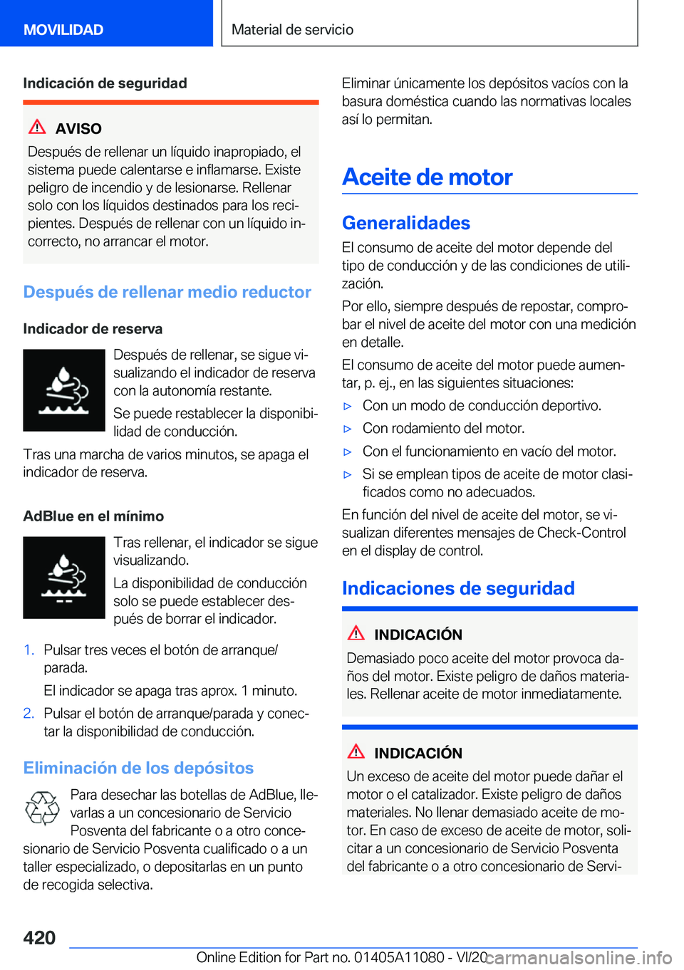 BMW 7 SERIES 2021  Manuales de Empleo (in Spanish) �I�n�d�i�c�a�c�i�