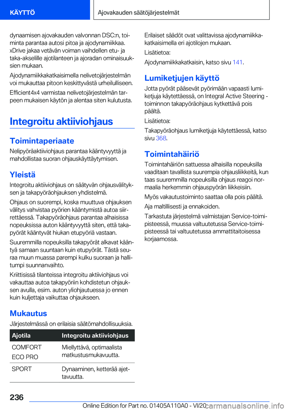 BMW 7 SERIES 2021  Omistajan Käsikirja (in Finnish) �d�y�n�a�a�m�i�s�e�n��a�j�o�v�a�k�a�u�d�e�n��v�a�l�v�o�n�n�a�n��D�S�C�:�n�,��t�o�ij�m�i�n�t�a��p�a�r�a�n�t�a�a��a�u�t�o�s�i��p�i�t�o�a��j�a��a�j�o�d�y�n�a�m�i�i�k�k�a�a�.
�x�D�r�i�v�e��j�a�