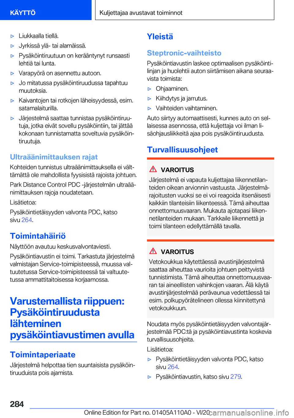 BMW 7 SERIES 2021  Omistajan Käsikirja (in Finnish) 'x�L�i�u�k�k�a�a�l�l�a��t�i�e�l�l�