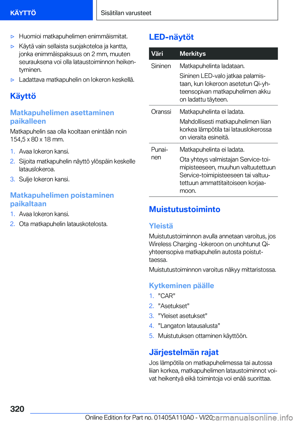 BMW 7 SERIES 2021  Omistajan Käsikirja (in Finnish) 'x�H�u�o�m�i�o�i��m�a�t�k�a�p�u�h�e�l�i�m�e�n��e�n�i�m�m�