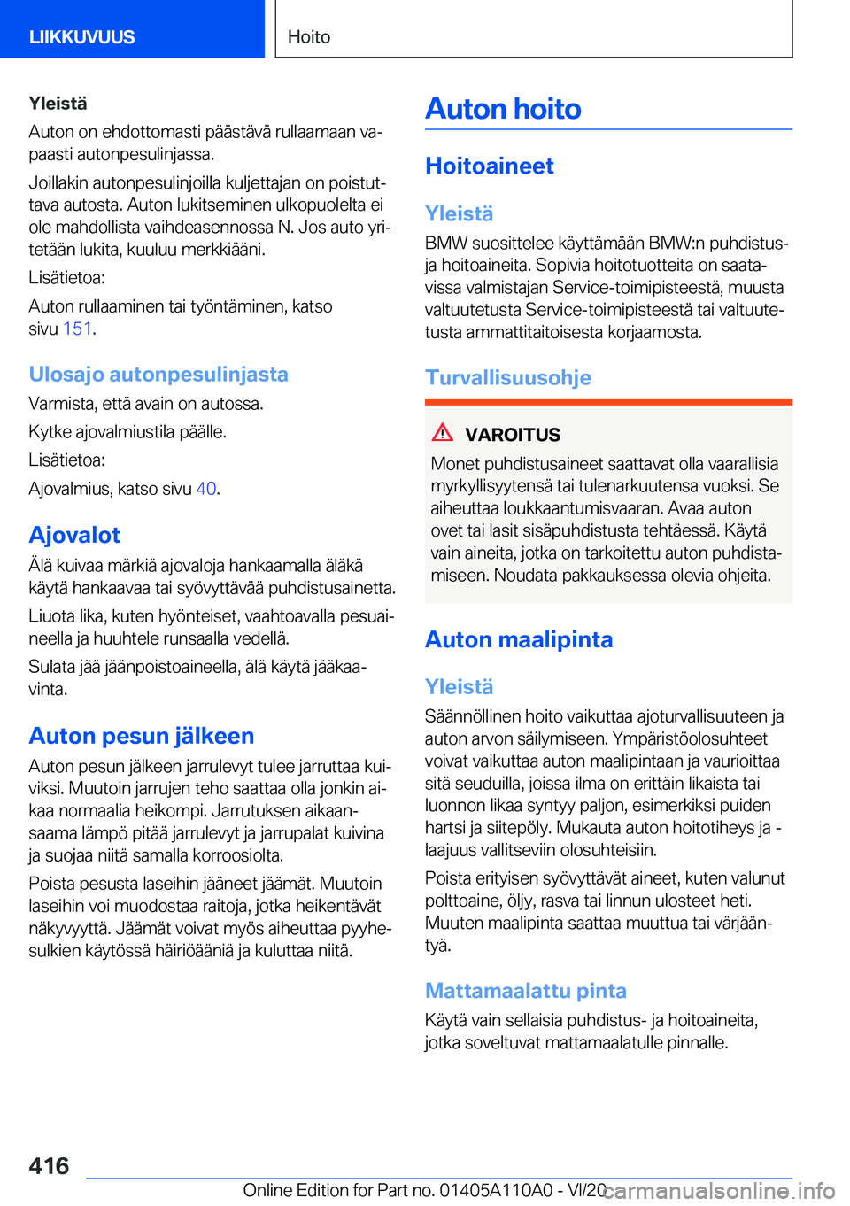BMW 7 SERIES 2021  Omistajan Käsikirja (in Finnish) �Y�l�e�i�s�t�