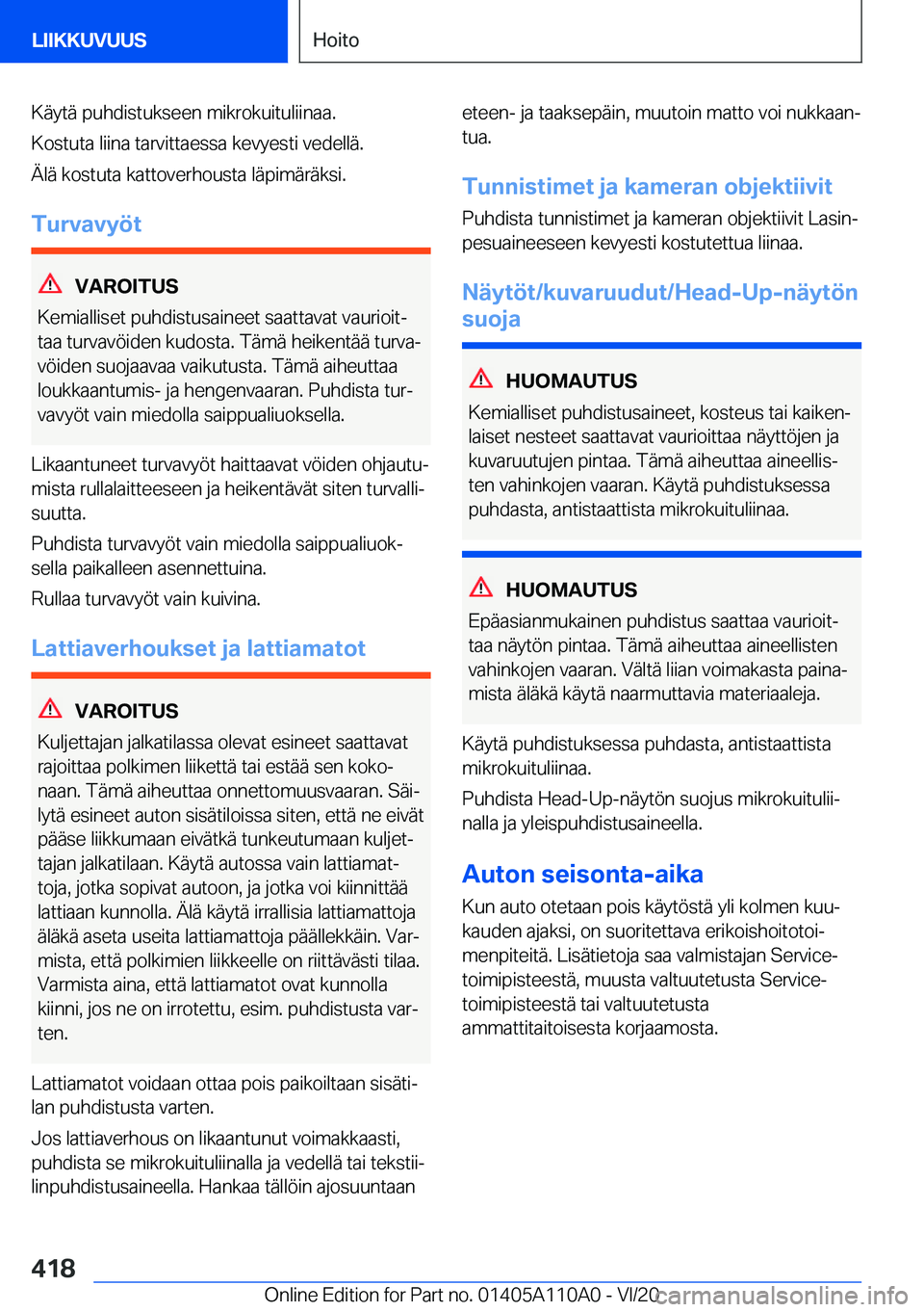 BMW 7 SERIES 2021  Omistajan Käsikirja (in Finnish) �K�