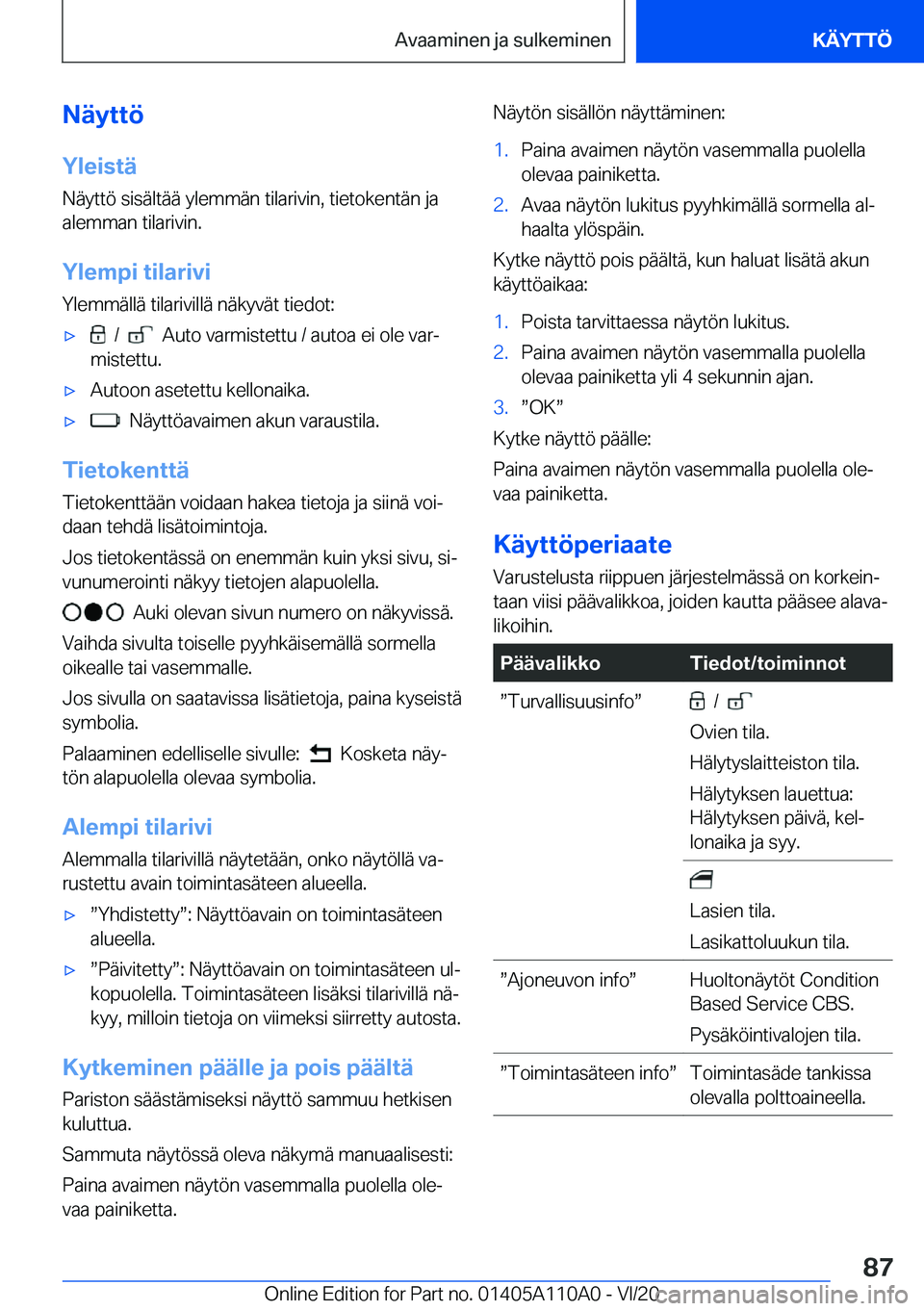 BMW 7 SERIES 2021  Omistajan Käsikirja (in Finnish) �N�