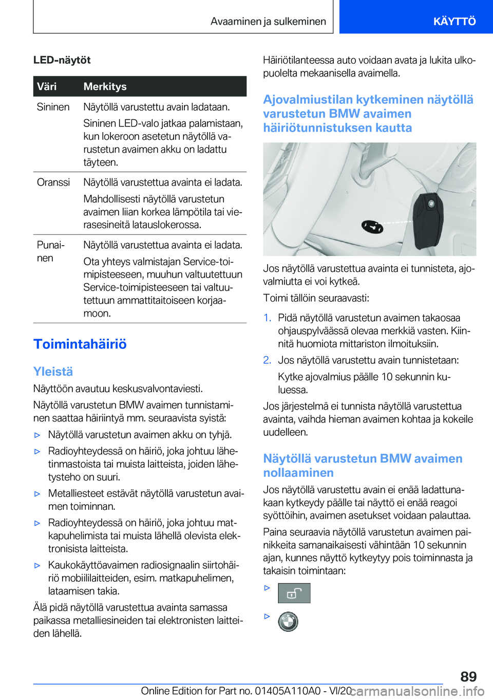 BMW 7 SERIES 2021  Omistajan Käsikirja (in Finnish) �L�E�D�-�n�