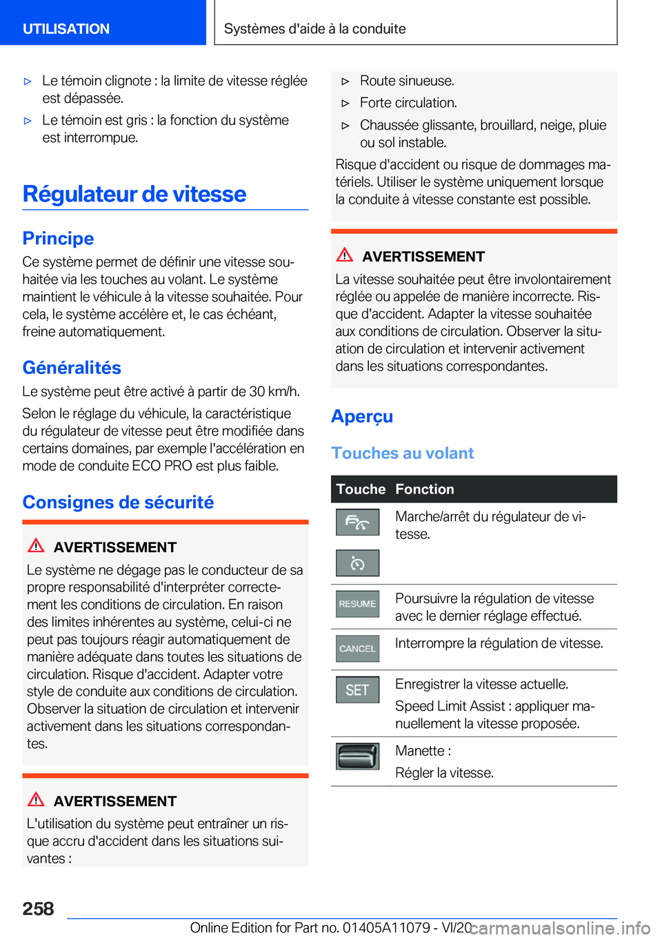 BMW 7 SERIES 2021  Notices Demploi (in French) 'x�L�e��t�é�m�o�i�n��c�l�i�g�n�o�t�e��:��l�a��l�i�m�i�t�e��d�e��v�i�t�e�s�s�e��r�é�g�l�é�e�e�s�t��d�é�p�a�s�s�é�e�.'x�L�e��t�é�m�o�i�n��e�s�t��g�r�i�s��:��l�a��f�o�n�c�t�i