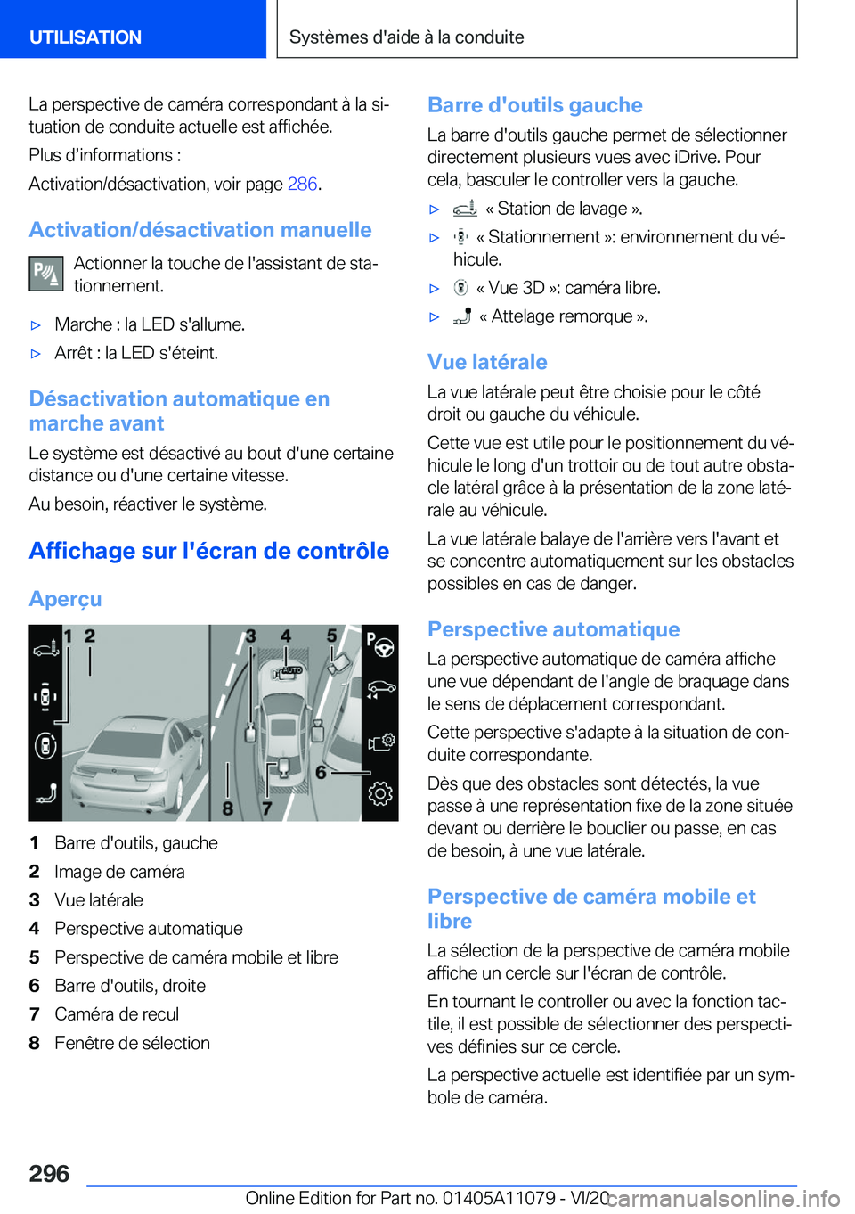 BMW 7 SERIES 2021  Notices Demploi (in French) �L�a��p�e�r�s�p�e�c�t�i�v�e��d�e��c�a�m�é�r�a��c�o�r�r�e�s�p�o�n�d�a�n�t��