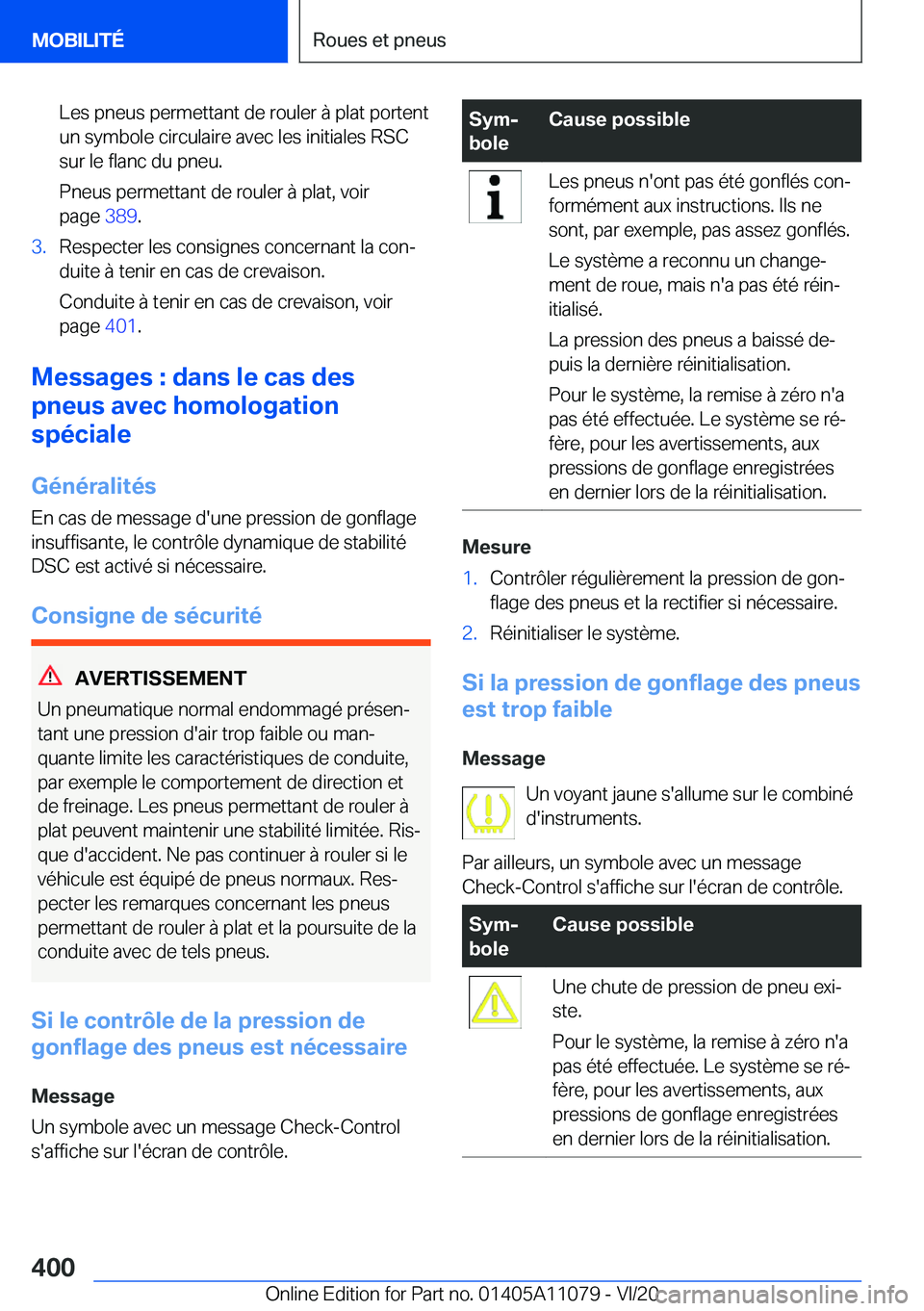 BMW 7 SERIES 2021  Notices Demploi (in French) �L�e�s��p�n�e�u�s��p�e�r�m�e�t�t�a�n�t��d�e��r�o�u�l�e�r��