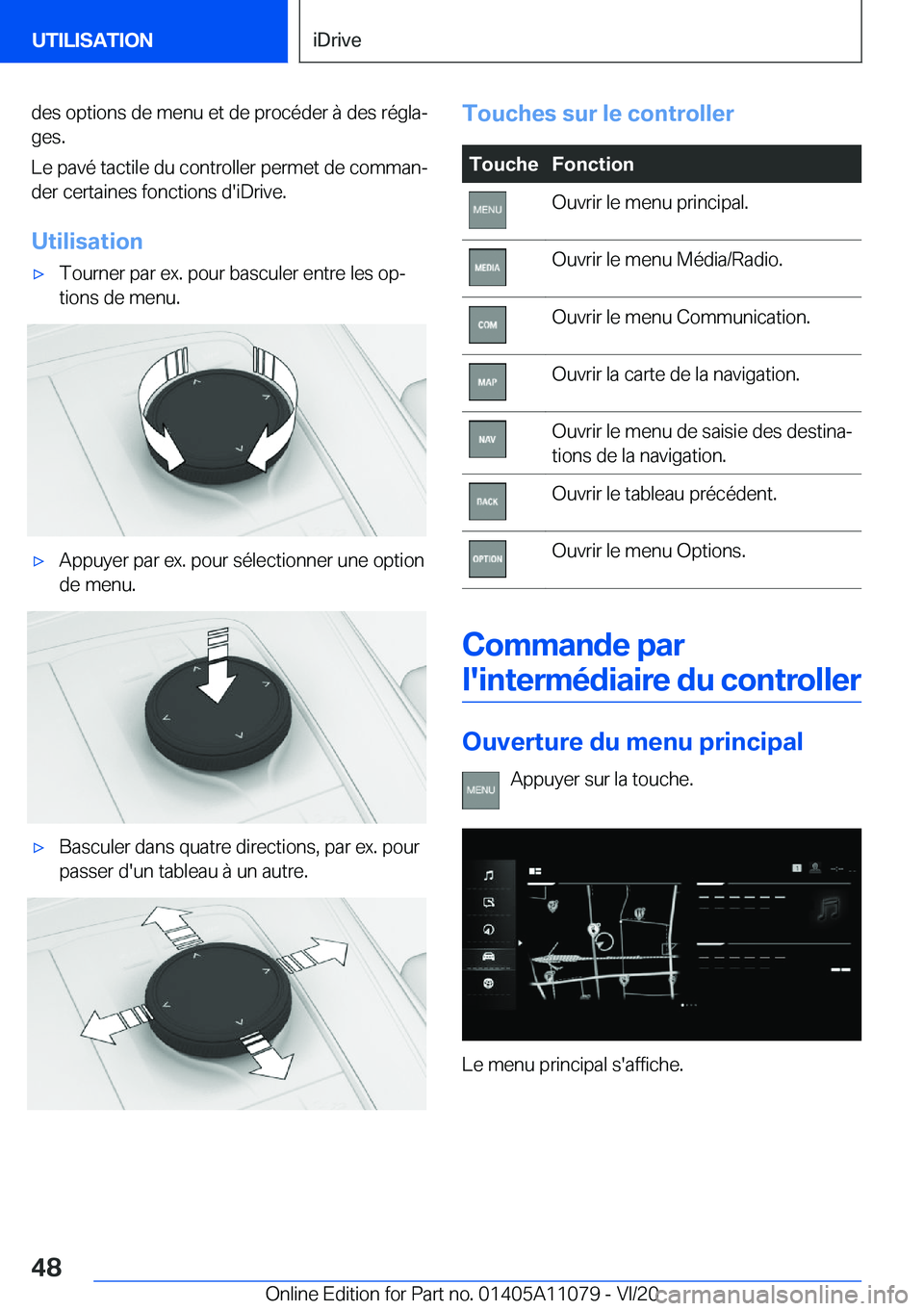 BMW 7 SERIES 2021  Notices Demploi (in French) �d�e�s��o�p�t�i�o�n�s��d�e��m�e�n�u��e�t��d�e��p�r�o�c�é�d�e�r��