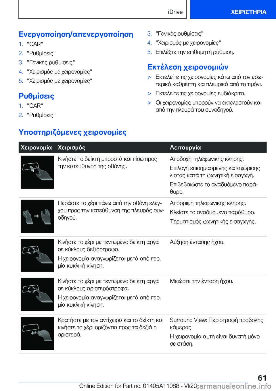 BMW 7 SERIES 2021  ΟΔΗΓΌΣ ΧΡΉΣΗΣ (in Greek) X`wdubcbRyfy�/scw`wdubcbRyfy�1�.��C�A�R��2�.�dhz_Rfw\e��3�.�Vw`\]oe�dhz_Rfw\e��4�.�iw\d\f_oe�_w�jw\db`b_Rwe��5�.�i