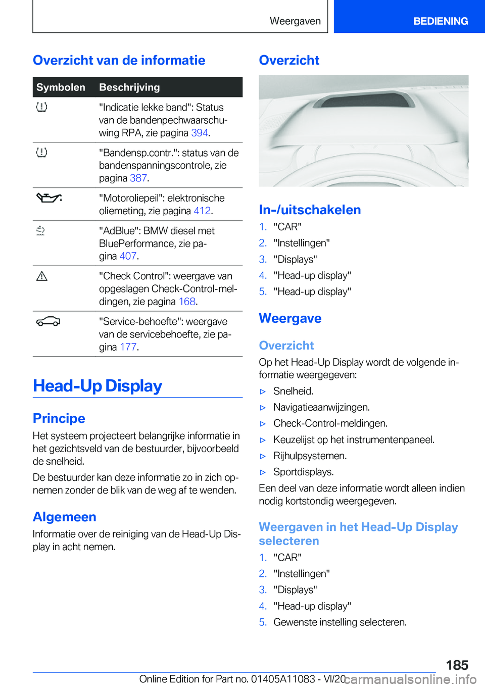 BMW 7 SERIES 2021  Instructieboekjes (in Dutch) �O�v�e�r�z�i�c�h�t��v�a�n��d�e��i�n�f�o�r�m�a�t�i�e�S�y�m�b�o�l�e�n�B�e�s�c�h�r�i�j�v�i�n�g���I�n�d�i�c�a�t�i�e��l�e�k�k�e��b�a�n�d��:��S�t�a�t�u�s
�v�a�n��d�e��b�a�n�d�e�n�p�e�c�h�w�a�a�r�