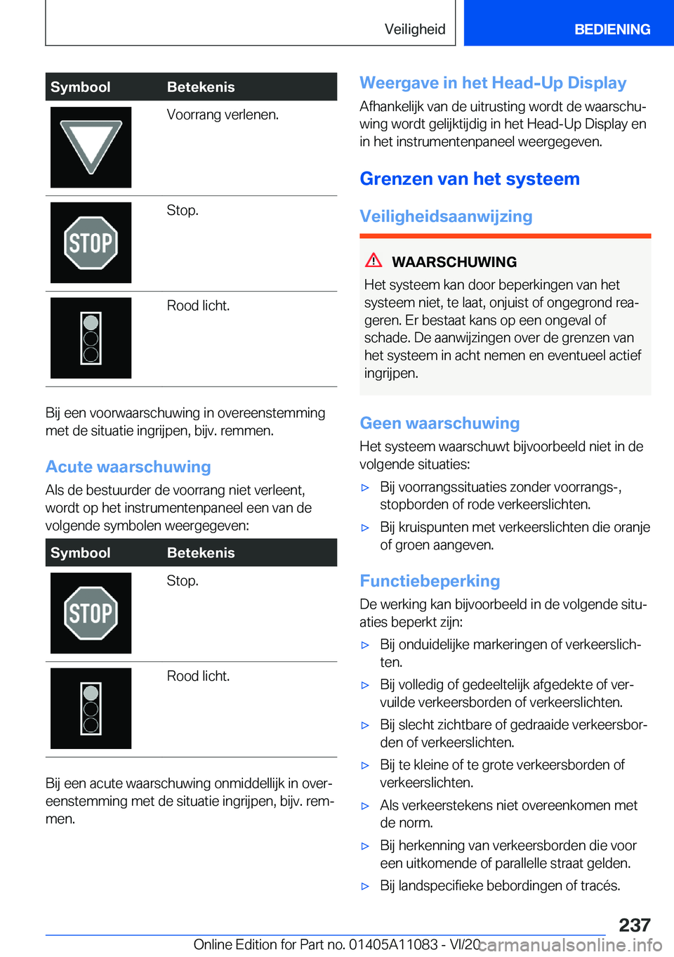 BMW 7 SERIES 2021  Instructieboekjes (in Dutch) �S�y�m�b�o�o�l�B�e�t�e�k�e�n�i�s�V�o�o�r�r�a�n�g��v�e�r�l�e�n�e�n�.�S�t�o�p�.�R�o�o�d��l�i�c�h�t�.
�B�i�j��e�e�n��v�o�o�r�w�a�a�r�s�c�h�u�w�i�n�g��i�n��o�v�e�r�e�e�n�s�t�e�m�m�i�n�g�m�e�t��d�e�