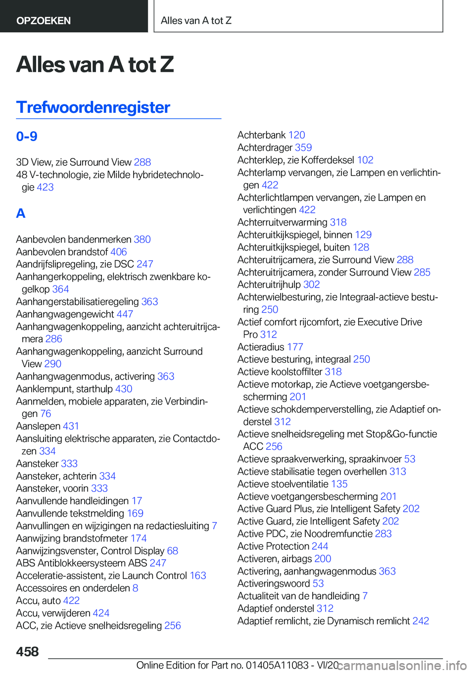 BMW 7 SERIES 2021  Instructieboekjes (in Dutch) �A�l�l�e�s��v�a�n��A��t�o�t��Z
�T�r�e�f�w�o�o�r�d�e�n�r�e�g�i�s�t�e�r�0�-�9
�3�D��V�i�e�w�,��z�i�e��S�u�r�r�o�u�n�d��V�i�e�w� �2�8�8�
�4�8��V�-�t�e�c�h�n�o�l�o�g�i�e�,��z�i�e��M�i�l�d�e�