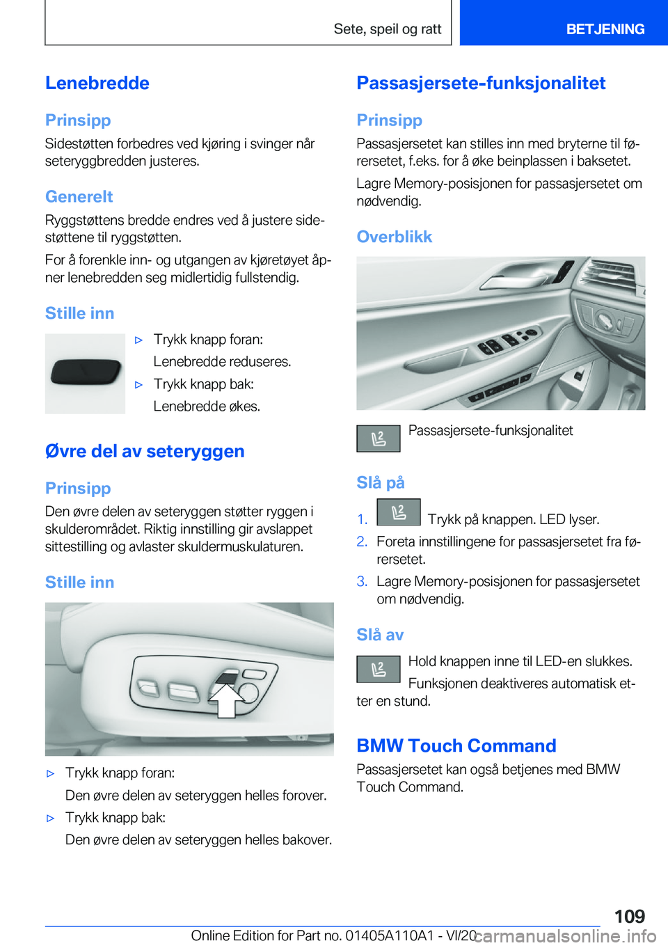 BMW 7 SERIES 2021  InstruksjonsbØker (in Norwegian) �L�e�n�e�b�r�e�d�d�e
�P�r�i�n�s�i�p�p �S�i�d�e�s�t�