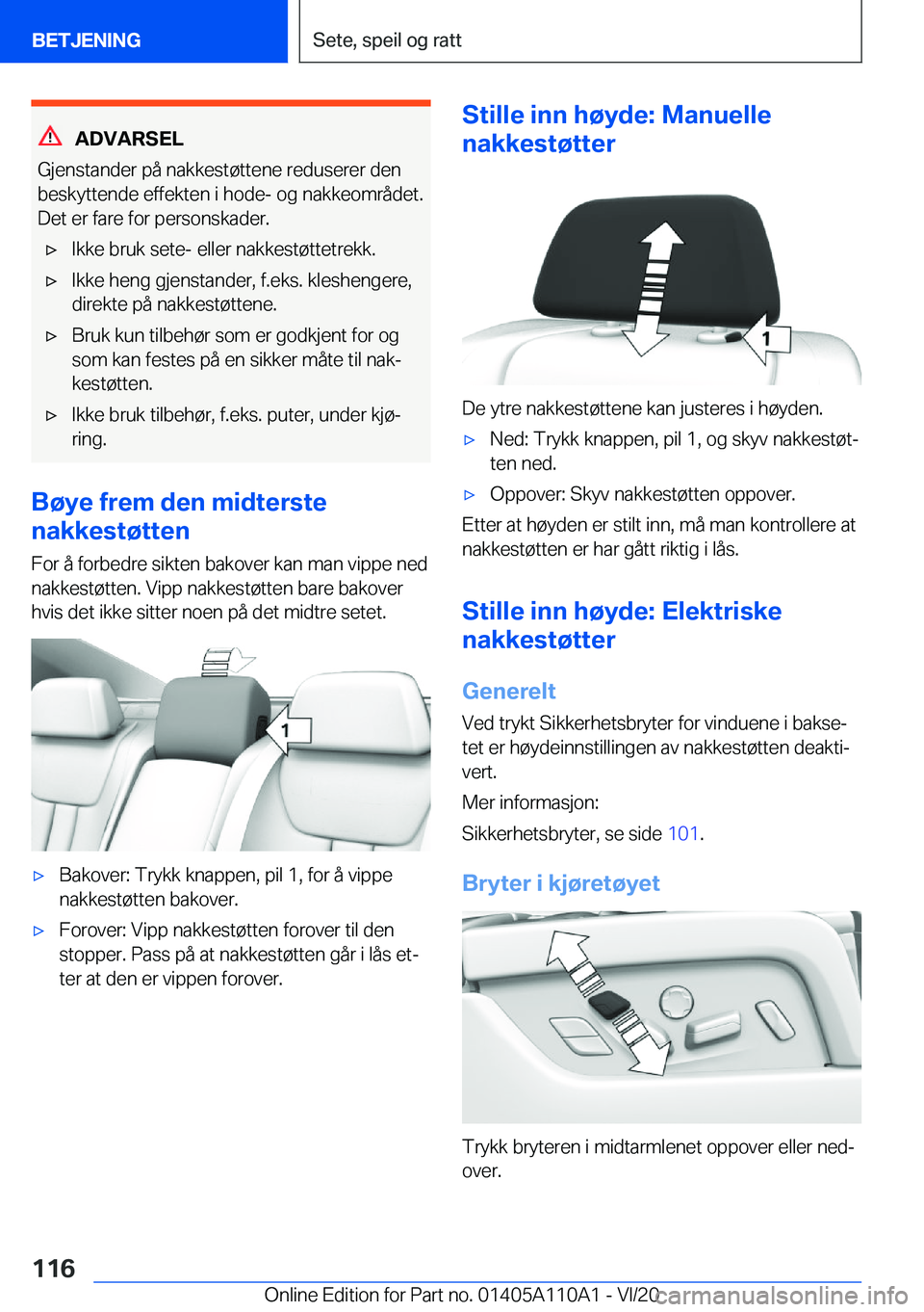 BMW 7 SERIES 2021  InstruksjonsbØker (in Norwegian) �A�D�V�A�R�S�E�L
�G�j�e�n�s�t�a�n�d�e�r��p�å��n�a�k�k�e�s�t�