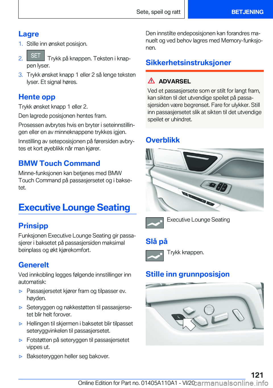 BMW 7 SERIES 2021  InstruksjonsbØker (in Norwegian) �L�a�g�r�e�1�.�S�t�i�l�l�e��i�n�n��