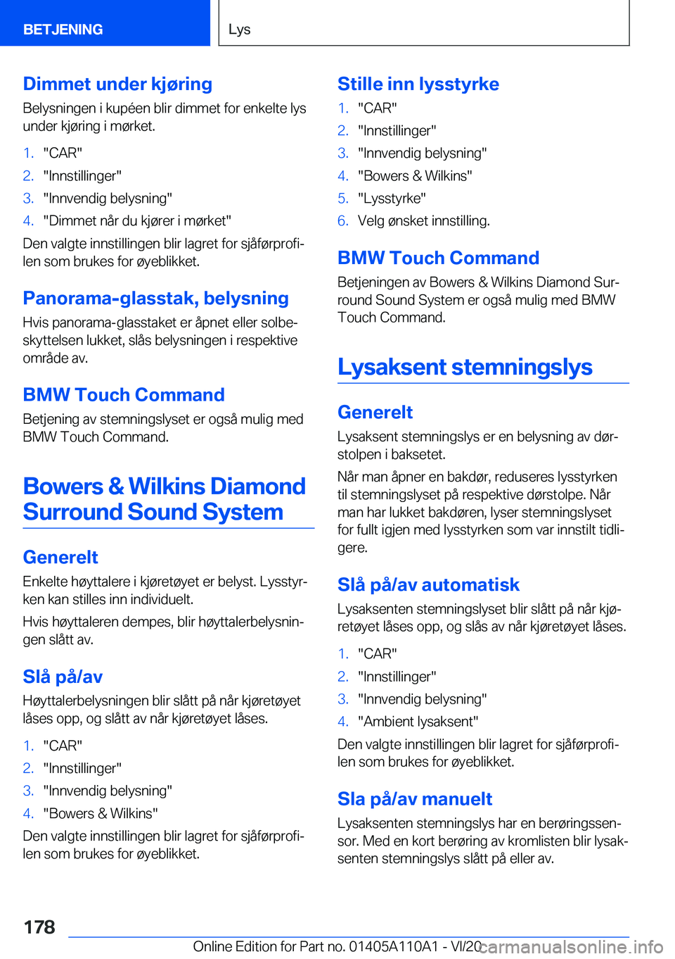 BMW 7 SERIES 2021  InstruksjonsbØker (in Norwegian) �D�i�m�m�e�t��u�n�d�e�r��k�j�