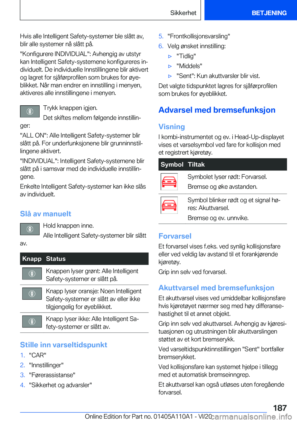 BMW 7 SERIES 2021  InstruksjonsbØker (in Norwegian) �H�v�i�s��a�l�l�e��I�n�t�e�l�l�i�g�e�n�t��S�a�f�e�t�y�-�s�y�s�t�e�m�e�r��b�l�e��s�l�å�t�t��a�v�,�b�l�i�r��a�l�l�e��s�y�s�t�e�m�e�r��n�å��s�l�å�t�t��p�å�.
��K�o�n�f�i�g�u�r�e�r�e��I�N�