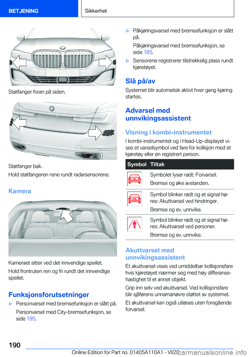 BMW 7 SERIES 2021  InstruksjonsbØker (in Norwegian) �S�t�
