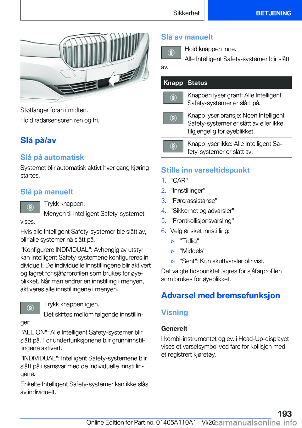 BMW 7 SERIES 2021  InstruksjonsbØker (in Norwegian) �S�t�