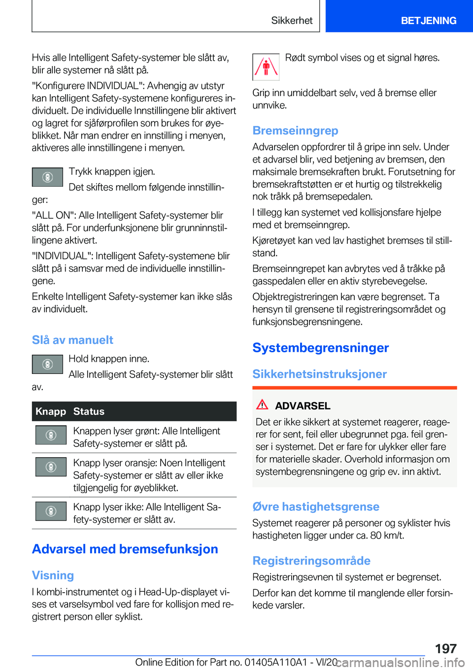 BMW 7 SERIES 2021  InstruksjonsbØker (in Norwegian) �H�v�i�s��a�l�l�e��I�n�t�e�l�l�i�g�e�n�t��S�a�f�e�t�y�-�s�y�s�t�e�m�e�r��b�l�e��s�l�å�t�t��a�v�,�b�l�i�r��a�l�l�e��s�y�s�t�e�m�e�r��n�å��s�l�å�t�t��p�å�.
��K�o�n�f�i�g�u�r�e�r�e��I�N�