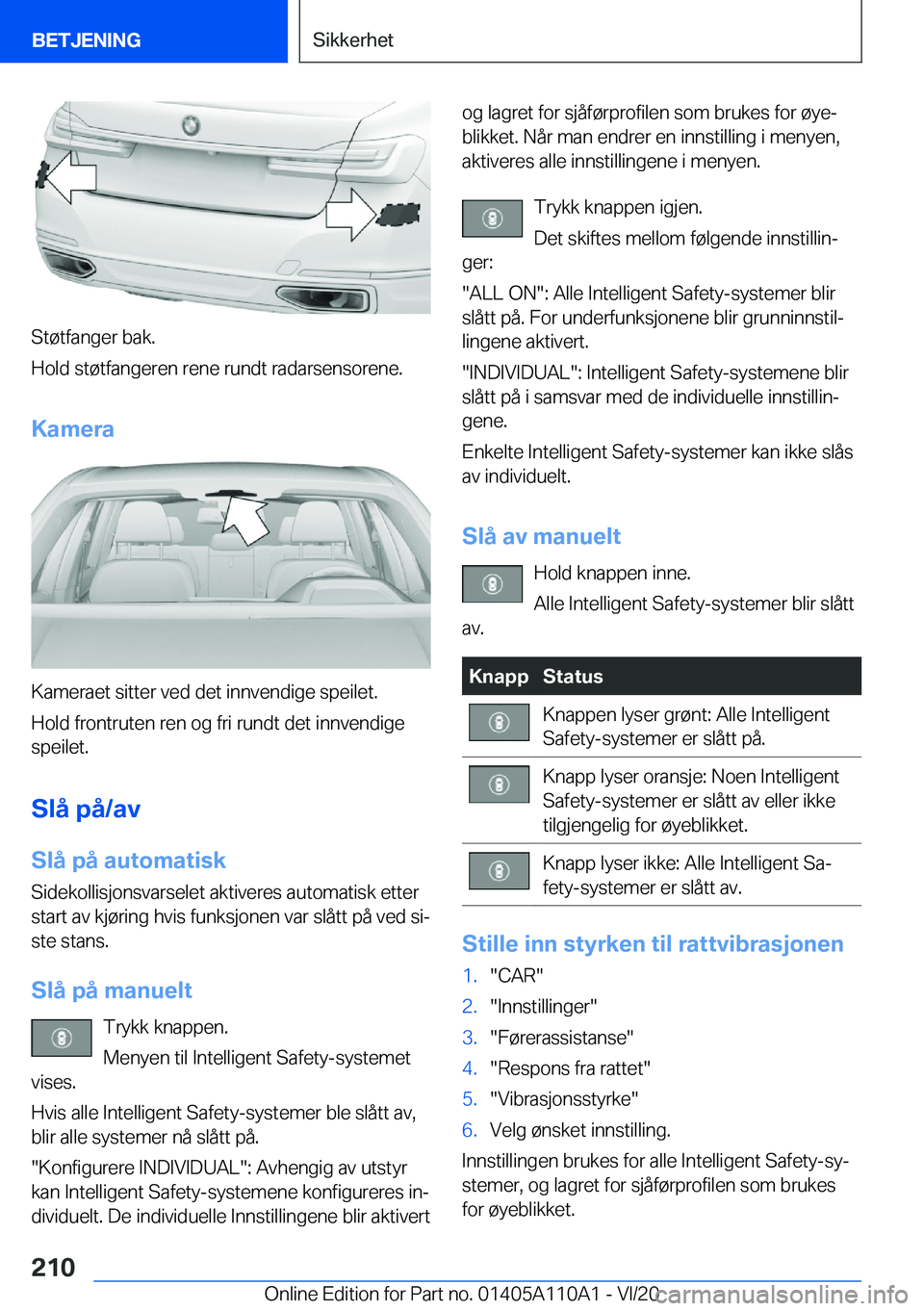 BMW 7 SERIES 2021  InstruksjonsbØker (in Norwegian) �S�t�