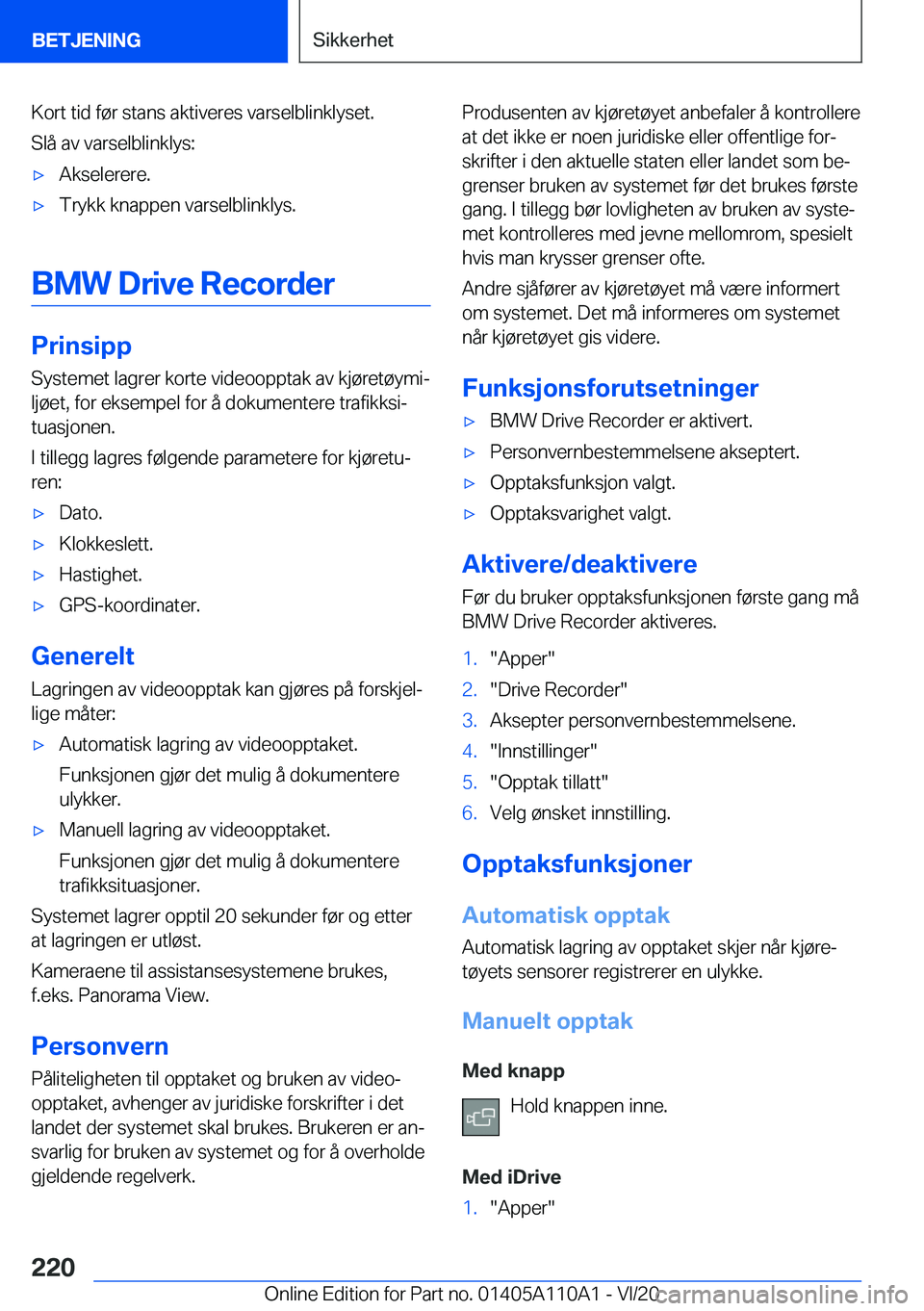 BMW 7 SERIES 2021  InstruksjonsbØker (in Norwegian) �K�o�r�t��t�i�d��f�