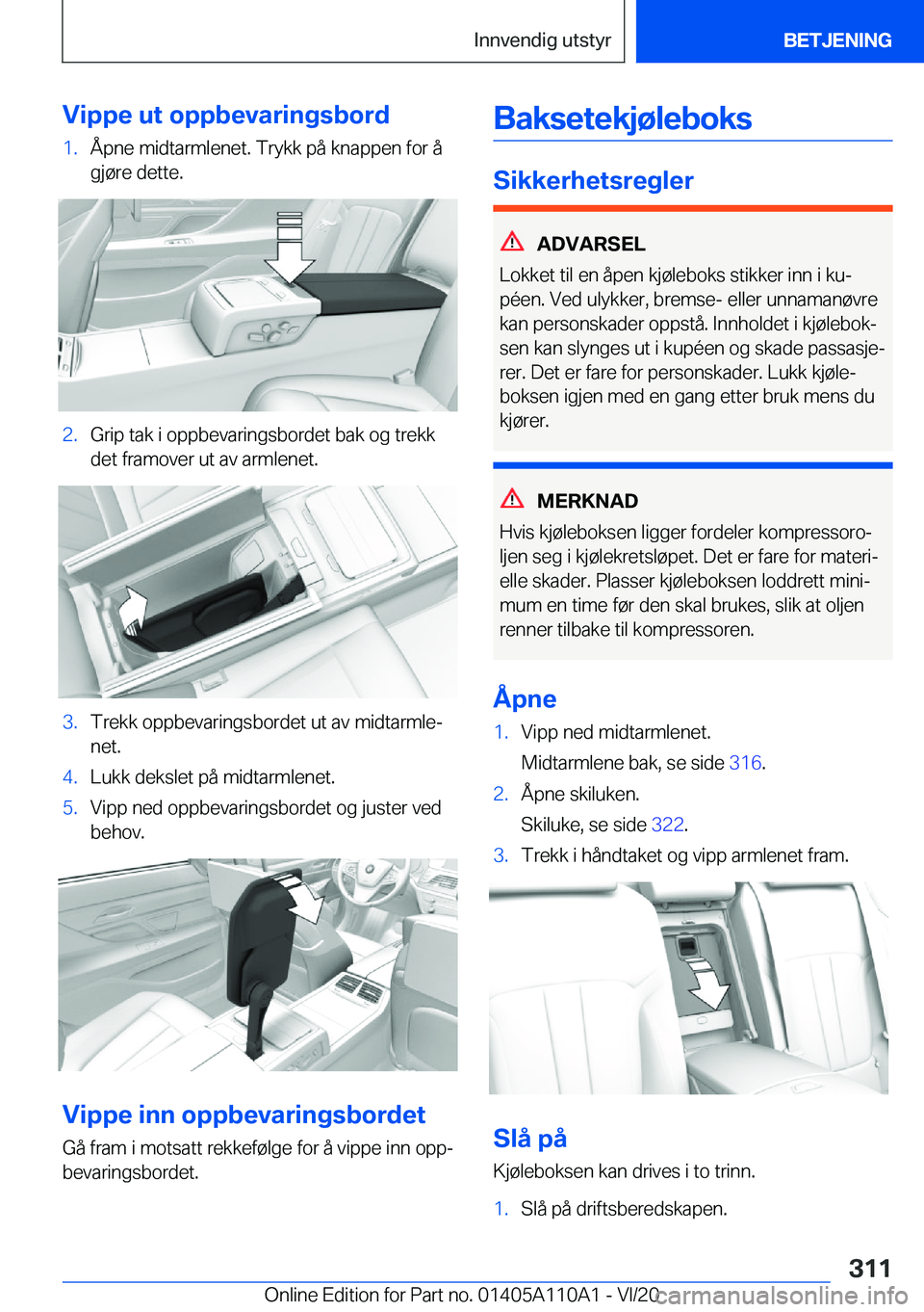 BMW 7 SERIES 2021  InstruksjonsbØker (in Norwegian) �V�i�p�p�e��u�t��o�p�p�b�e�v�a�r�i�n�g�s�b�o�r�d�1�.�