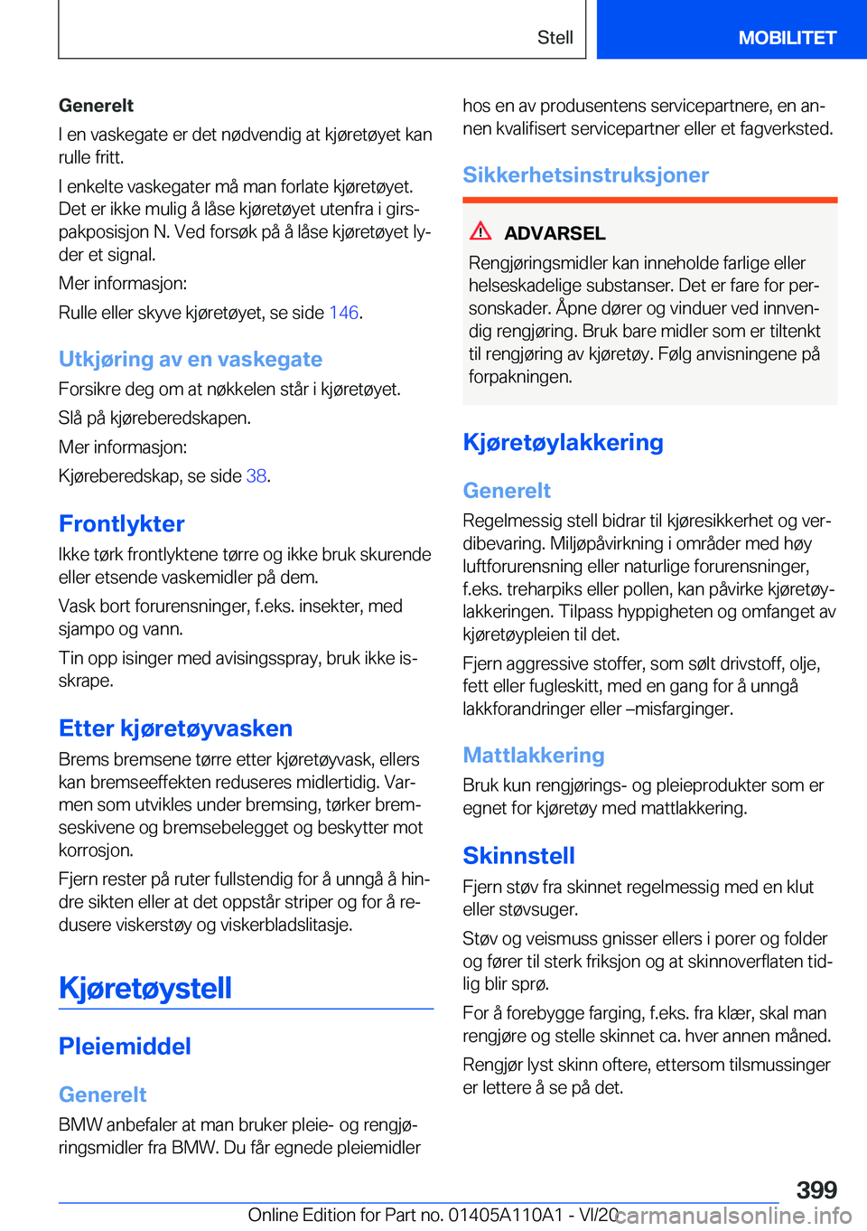BMW 7 SERIES 2021  InstruksjonsbØker (in Norwegian) �G�e�n�e�r�e�l�t
�I��e�n��v�a�s�k�e�g�a�t�e��e�r��d�e�t��n�