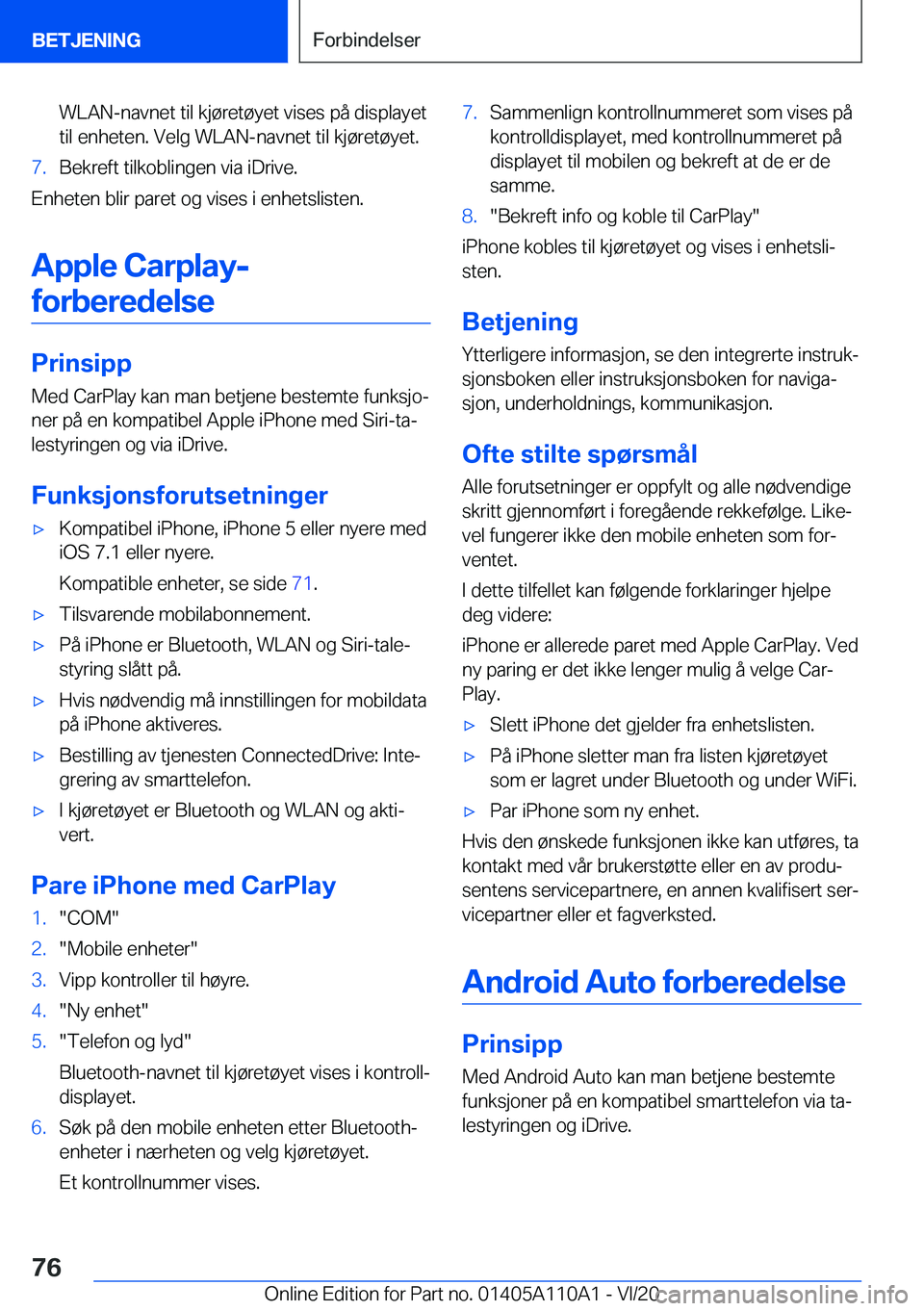 BMW 7 SERIES 2021  InstruksjonsbØker (in Norwegian) �W�L�A�N�-�n�a�v�n�e�t��t�i�l��k�j�