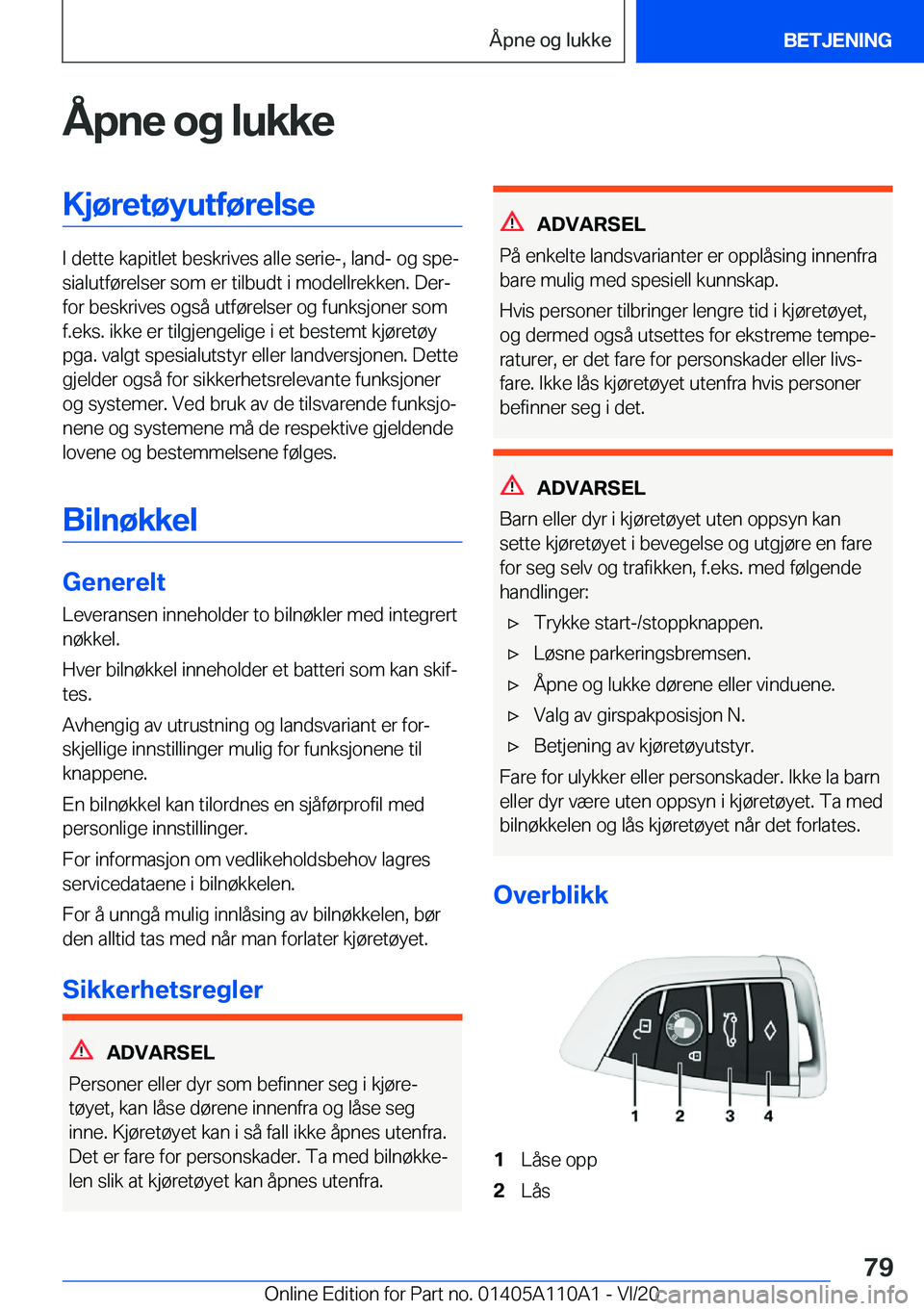 BMW 7 SERIES 2021  InstruksjonsbØker (in Norwegian) �