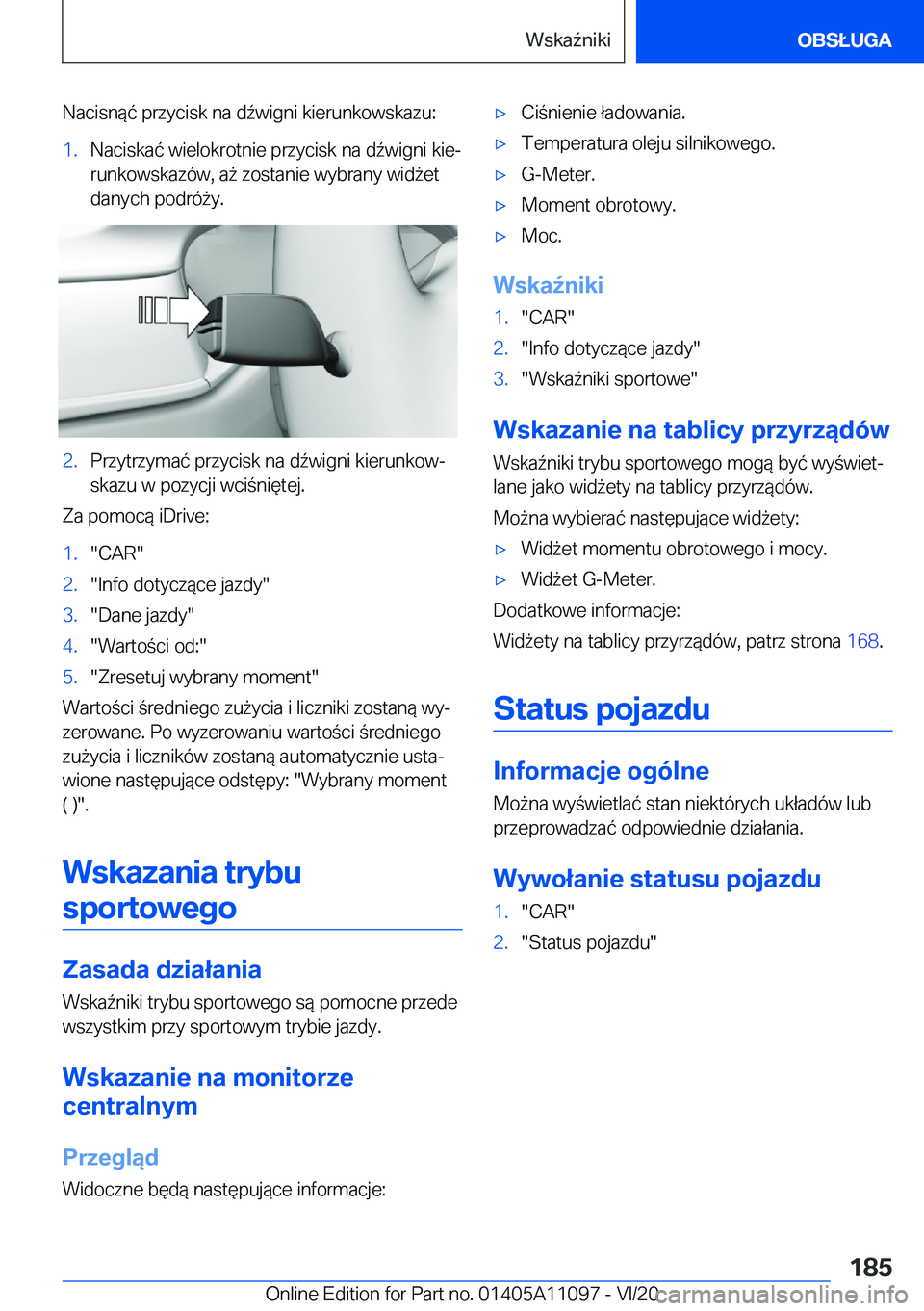 BMW 7 SERIES 2021  Instrukcja obsługi (in Polish) �N�a�c�i�s�n�