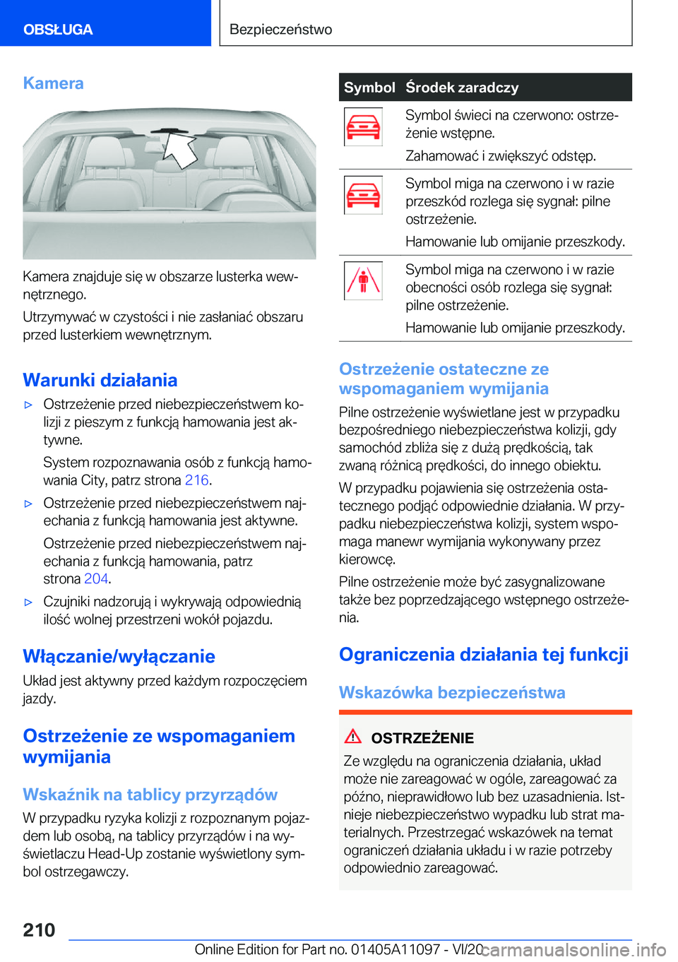 BMW 7 SERIES 2021  Instrukcja obsługi (in Polish) �K�a�m�e�r�a
�K�a�m�e�r�a��z�n�a�j�d�u�j�e��s�i�