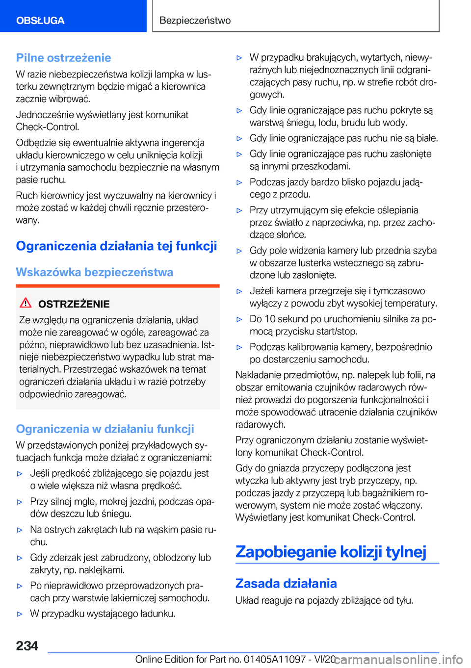 BMW 7 SERIES 2021  Instrukcja obsługi (in Polish) �P�i�l�n�e��o�s�t�r�z�e9�e�n�i�e
�W��r�a�z�i�e��n�i�e�b�e�z�p�i�e�c�z�e�