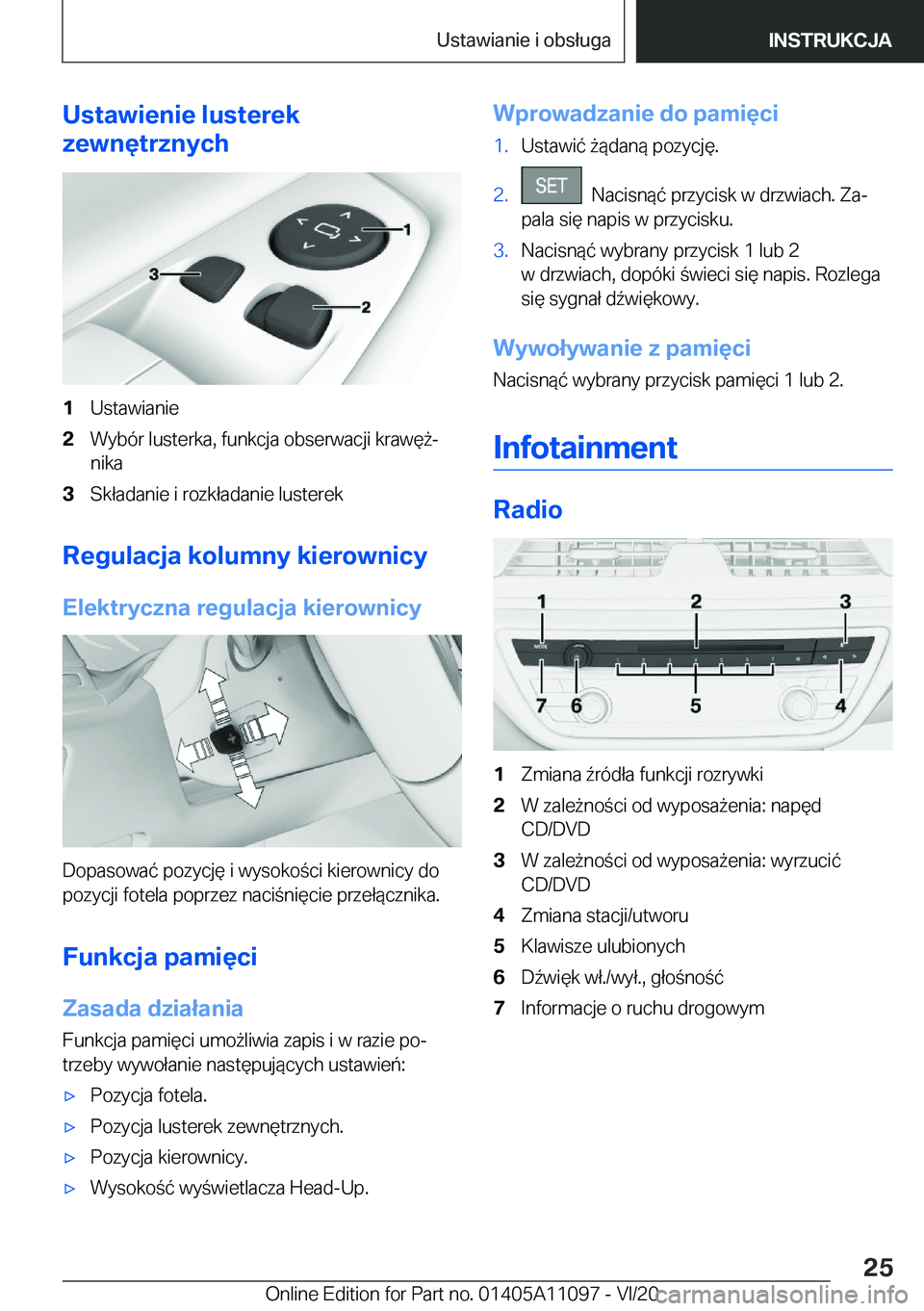 BMW 7 SERIES 2021  Instrukcja obsługi (in Polish) �U�s�t�a�w�i�e�n�i�e��l�u�s�t�e�r�e�k
�z�e�w�n�