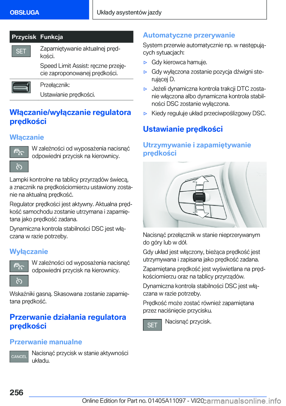 BMW 7 SERIES 2021  Instrukcja obsługi (in Polish) �P�r�z�y�c�i�s�k�F�u�n�k�c�j�a�Z�a�p�a�m�i�