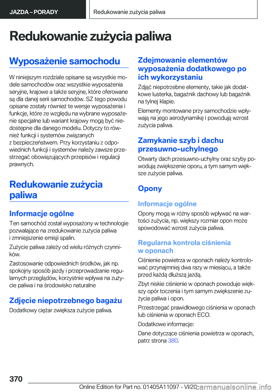 BMW 7 SERIES 2021  Instrukcja obsługi (in Polish) �R�e�d�u�k�o�w�a�n�i�e��z�u9�y�c�i�a��p�a�l�i�w�a�W�y�p�o�s�a9�e�n�i�e��s�a�m�o�c�h�o�d�u
�W��n�i�n�i�e�j�s�z�y�m��r�o�z�d�z�i�a�l�e��o�p�i�s�a�n�e��s�