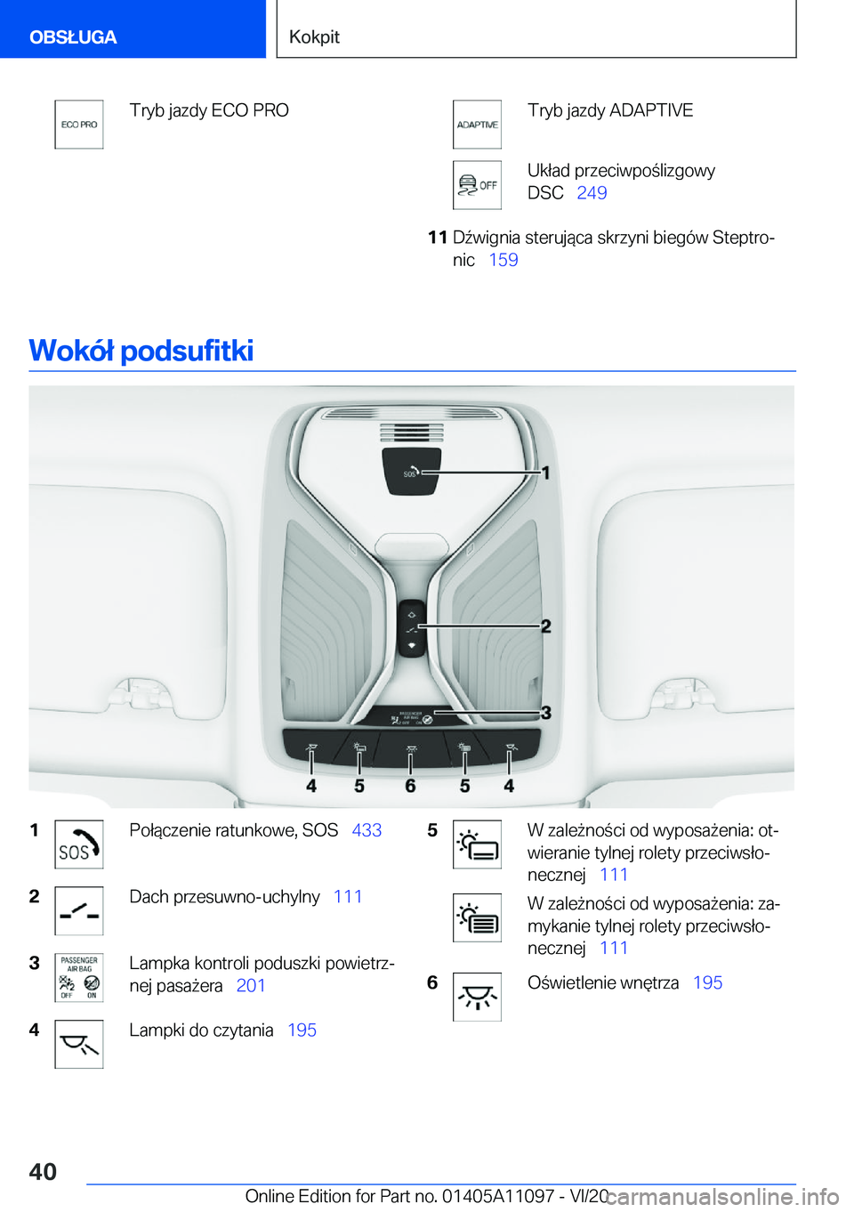 BMW 7 SERIES 2021  Instrukcja obsługi (in Polish) �T�r�y�b��j�a�z�d�y��E�C�O��P�R�O�T�r�y�b��j�a�z�d�y��A�D�A�P�T�I�V�E�U�k�ł�a�d��p�r�z�e�c�i�w�p�o�l�i�z�g�o�w�y
�D�S�C\_ �2�4�9�1�1�D7�w�i�g�n�i�a��s�t�e�r�u�j�