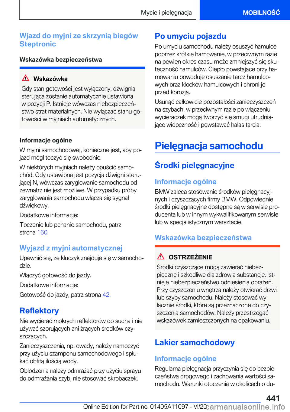 BMW 7 SERIES 2021  Instrukcja obsługi (in Polish) �W�j�a�z�d��d�o��m�y�j�n�i��z�e��s�k�r�z�y�n�i�ą��b�i�e�g�