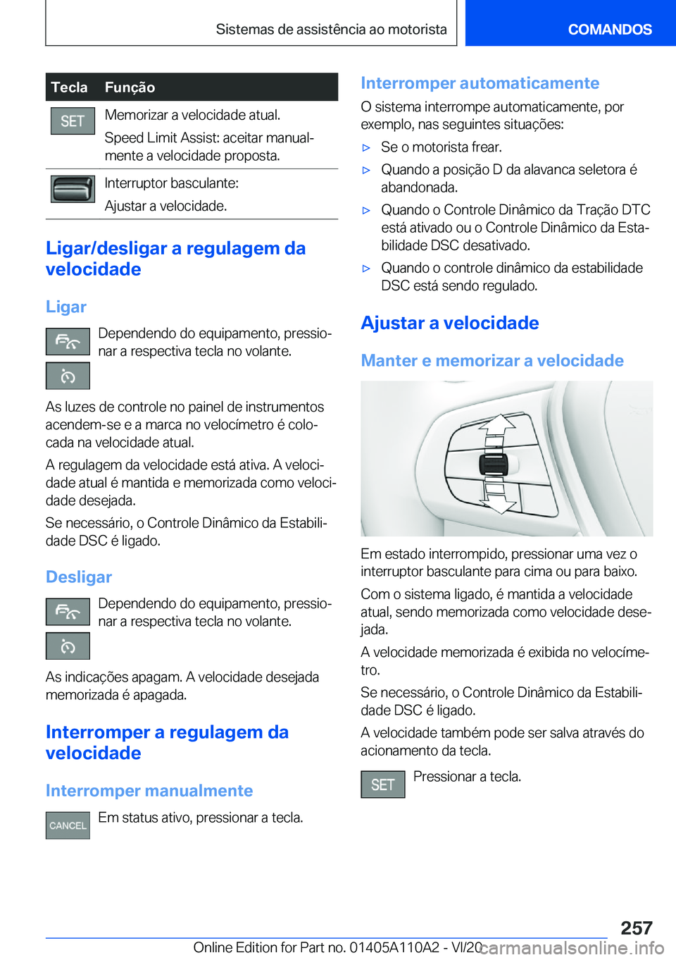 BMW 7 SERIES 2021  Manual do condutor (in Portuguese) �T�e�c�l�a�F�u�n�