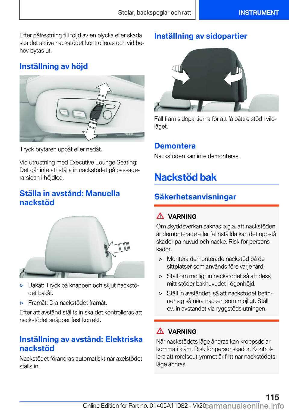 BMW 7 SERIES 2021  InstruktionsbÖcker (in Swedish) �E�f�t�e�r��p�å�f�r�e�s�t�n�i�n�g��t�i�l�l��f�