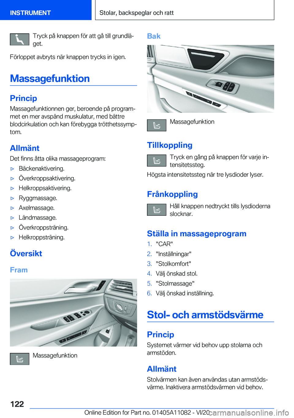 BMW 7 SERIES 2021  InstruktionsbÖcker (in Swedish) �T�r�y�c�k��p�å��k�n�a�p�p�e�n��f�