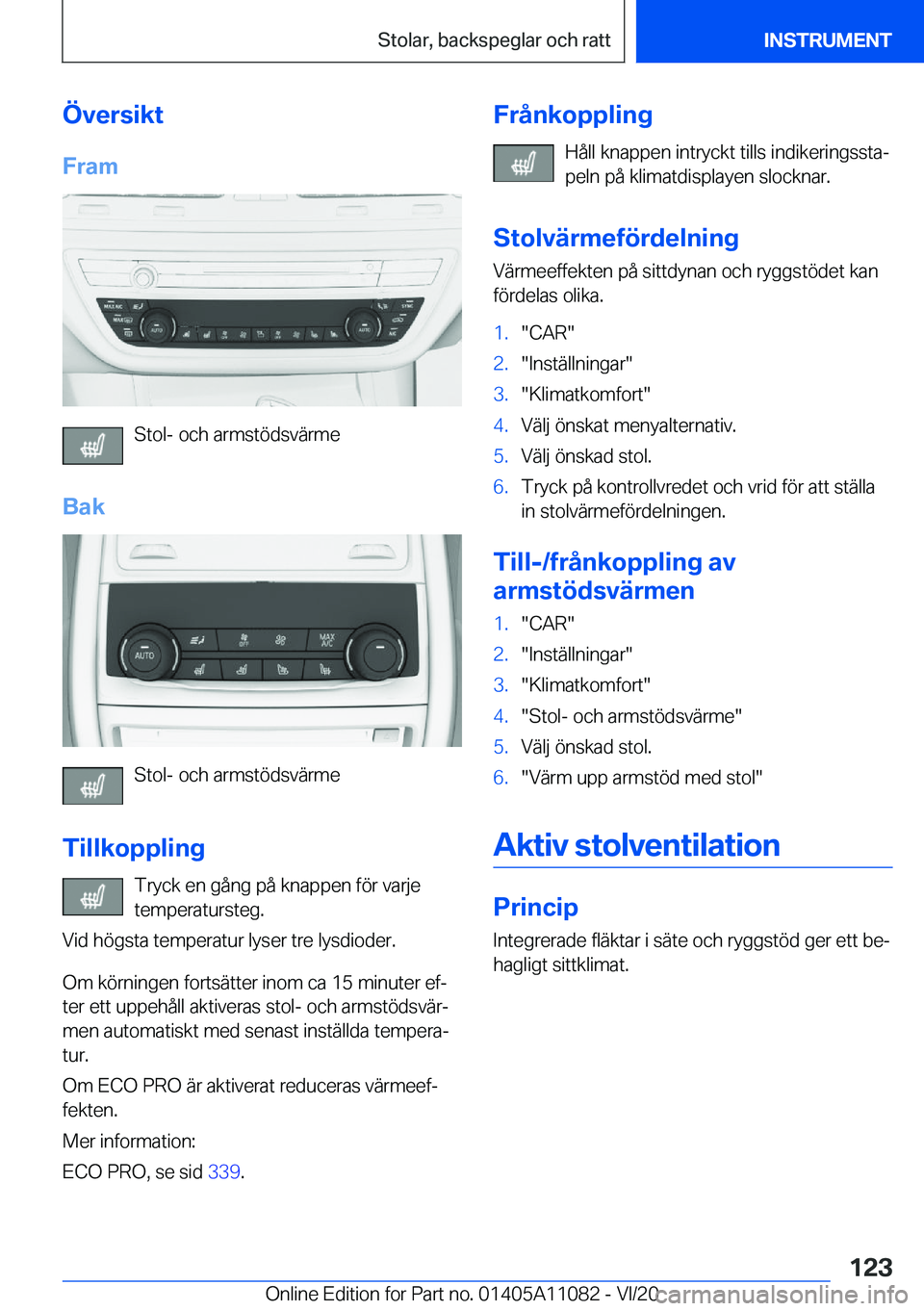 BMW 7 SERIES 2021  InstruktionsbÖcker (in Swedish) �
