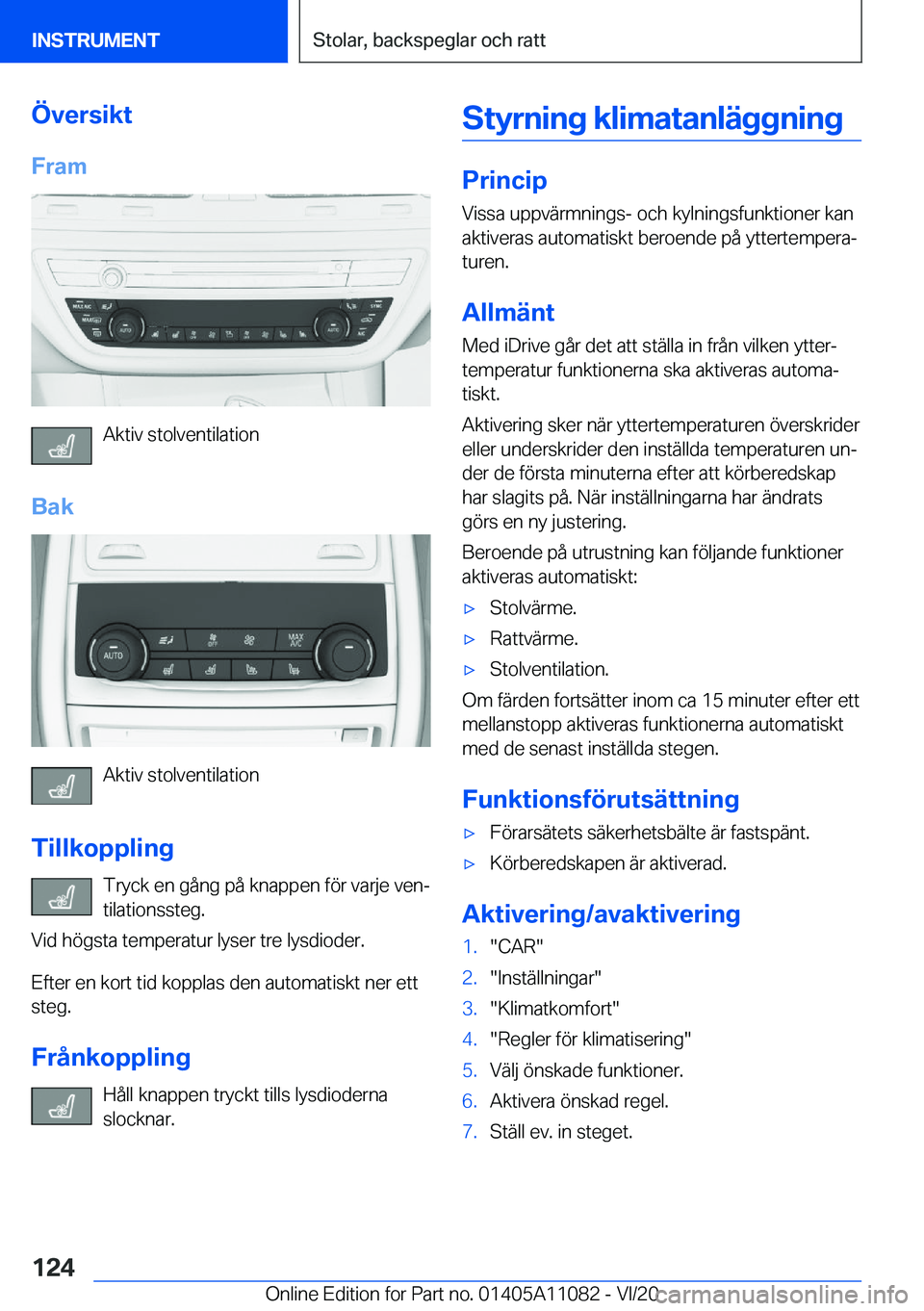 BMW 7 SERIES 2021  InstruktionsbÖcker (in Swedish) �