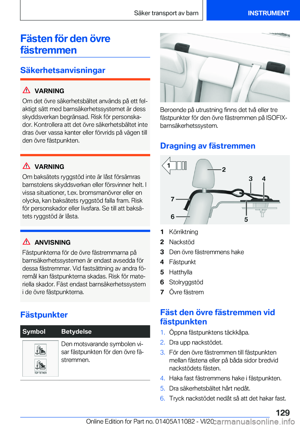 BMW 7 SERIES 2021  InstruktionsbÖcker (in Swedish) �F�ä�s�t�e�n��f�