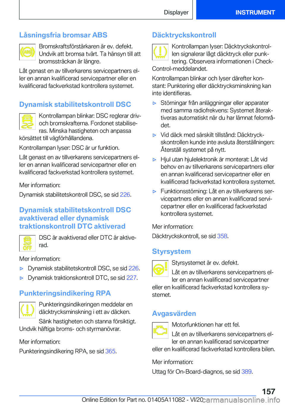 BMW 7 SERIES 2021  InstruktionsbÖcker (in Swedish) �L�å�s�n�i�n�g�s�f�r�i�a��b�r�o�m�s�a�r��A�B�S�B�r�o�m�s�k�r�a�f�t�s�f�