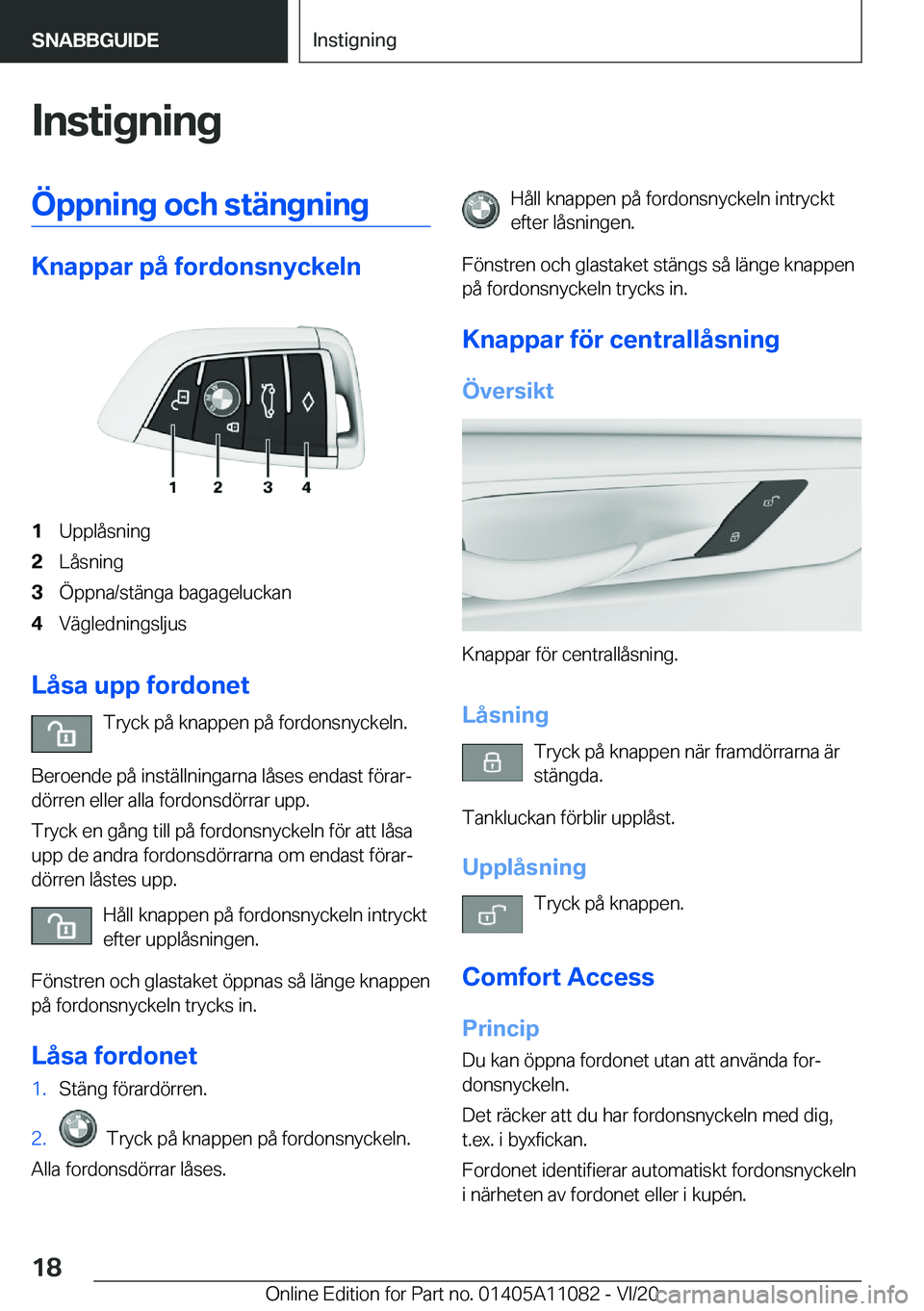 BMW 7 SERIES 2021  InstruktionsbÖcker (in Swedish) �I�n�s�t�i�g�n�i�n�g�