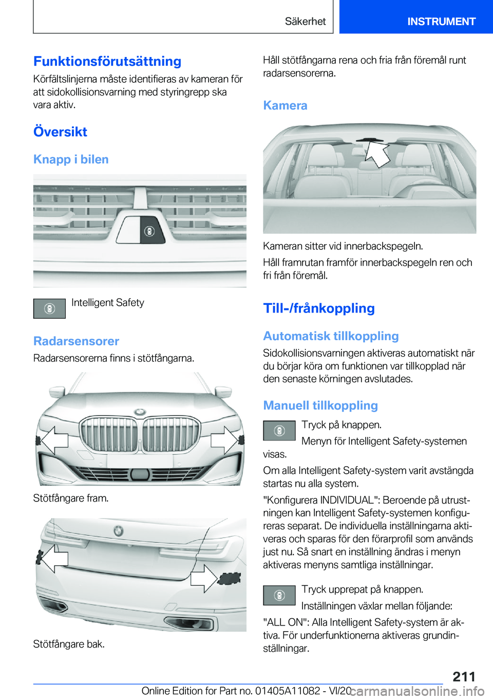 BMW 7 SERIES 2021  InstruktionsbÖcker (in Swedish) �F�u�n�k�t�i�o�n�s�f�