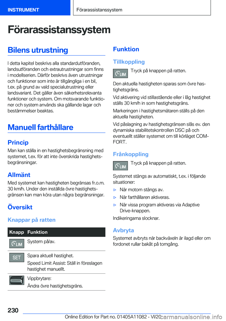 BMW 7 SERIES 2021  InstruktionsbÖcker (in Swedish) �F�