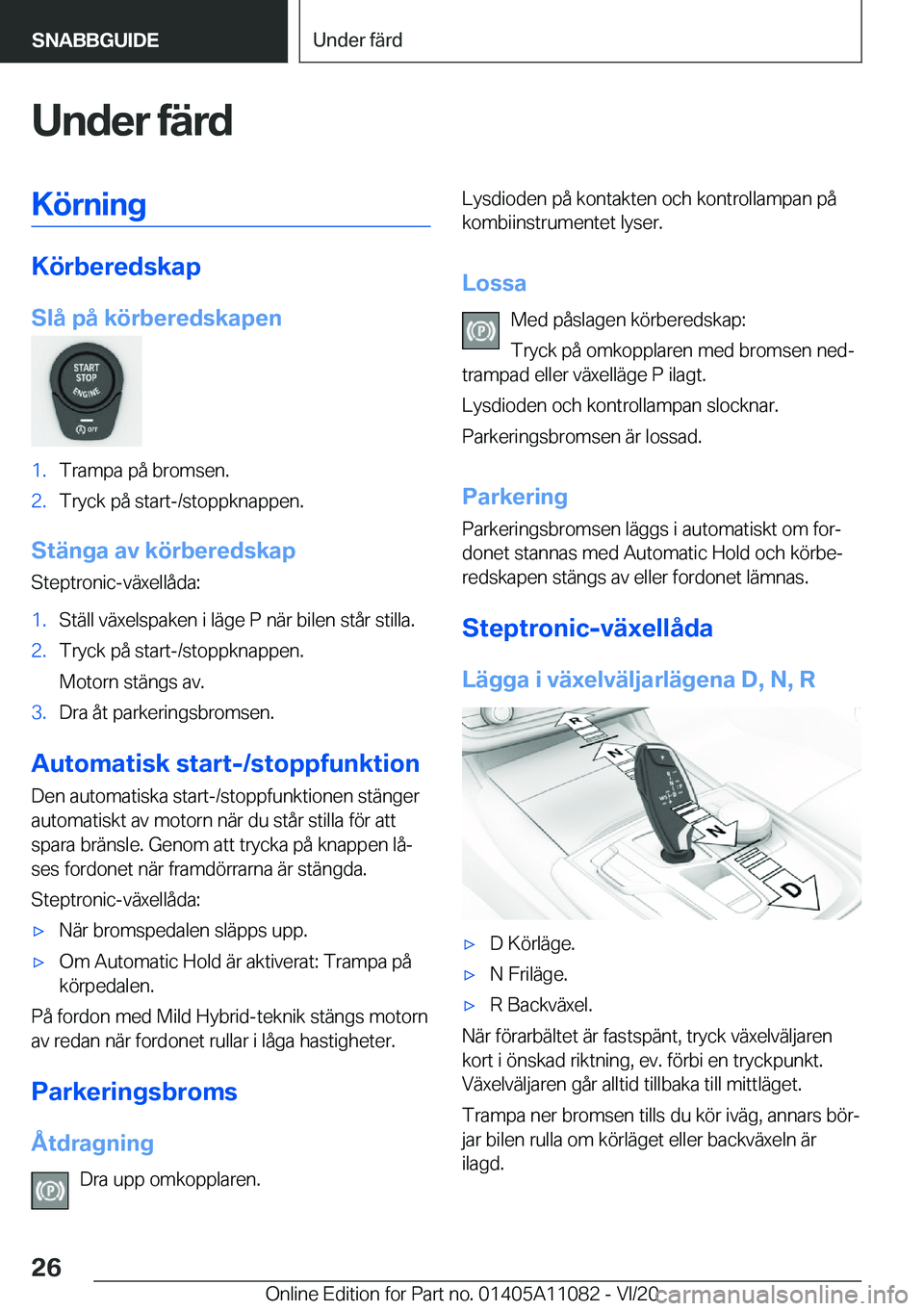 BMW 7 SERIES 2021  InstruktionsbÖcker (in Swedish) �U�n�d�e�r��f�ä�r�d�K�